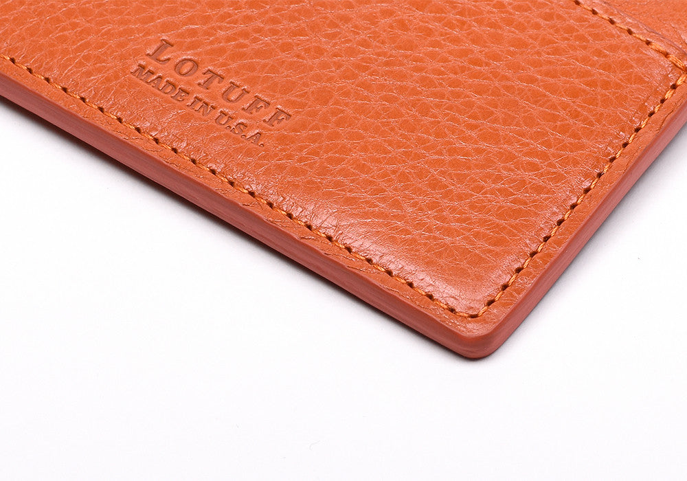 Side View of Zipper Credit Card Wallet Orange