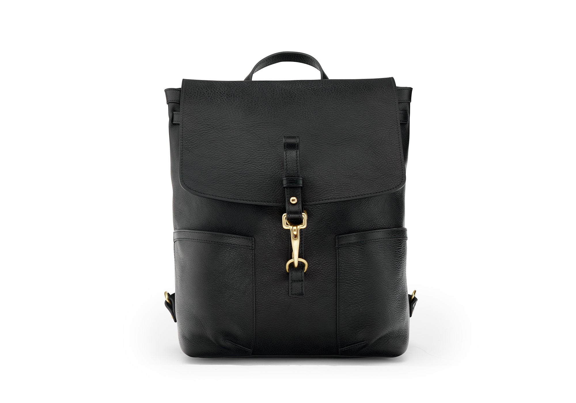 Leather No. 5 Knapsack Black|Front View