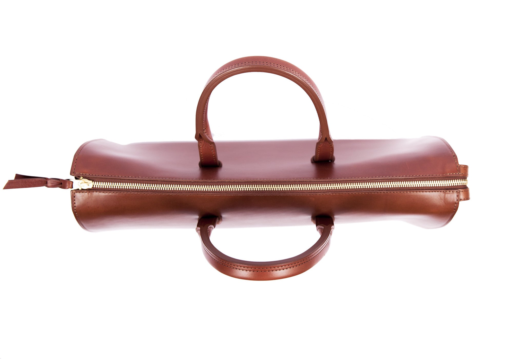 Top Down View of The Bridle Triumph II Briefcase Cognac Bridle