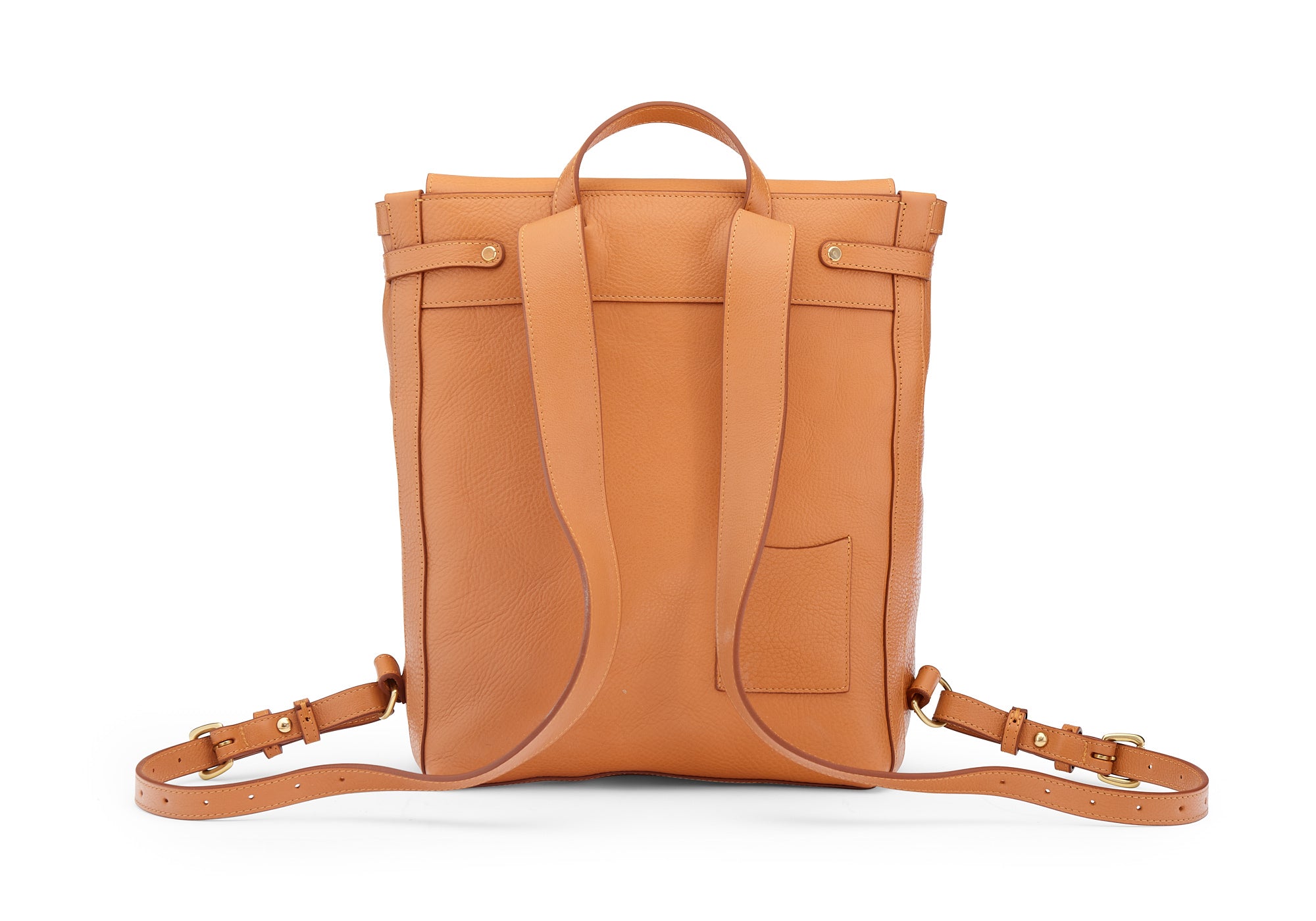 Back View of Leather No. 5 Knapsack Camel