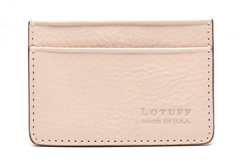 Front View of Leather Credit Card Wallet Natural