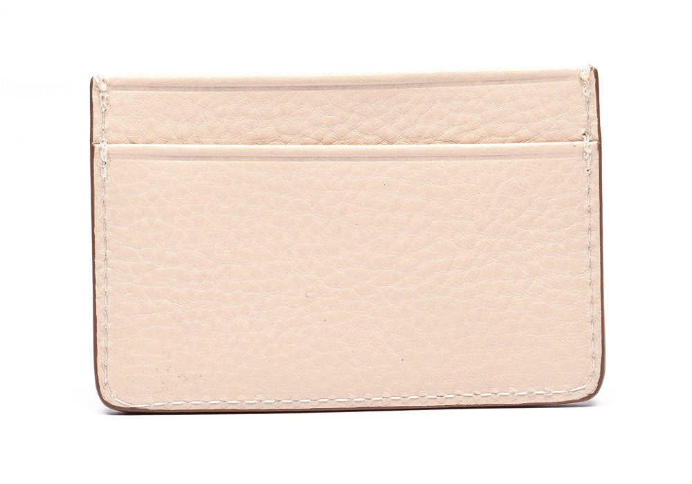 Back View of Leather Credit Card Wallet Natural
