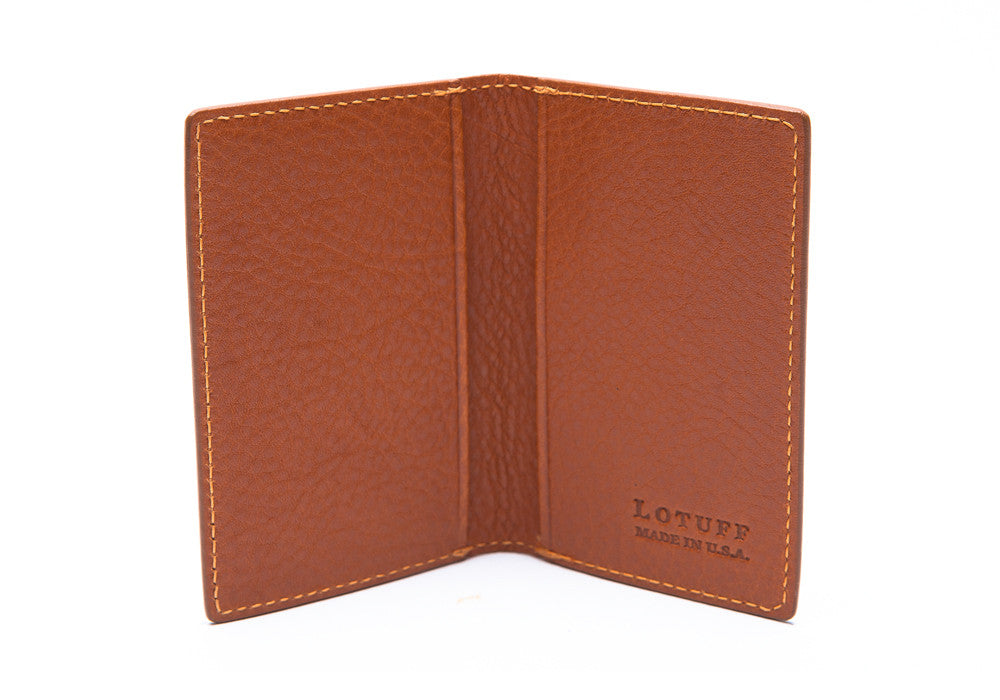 Leather Folding Card Wallet Tan