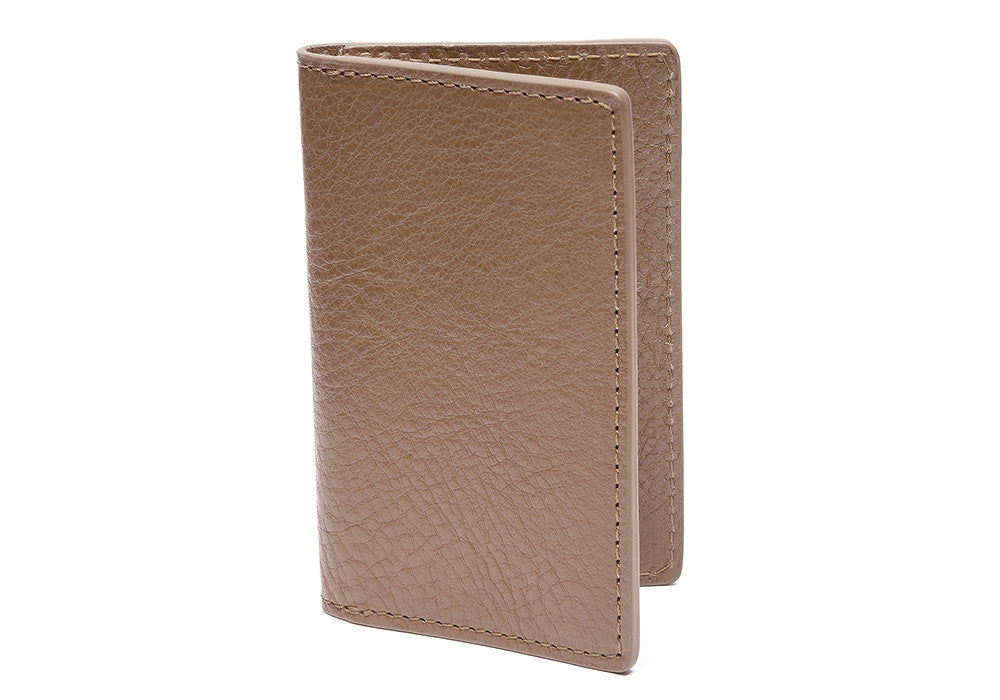 Leather Folding Card Wallet Clay
