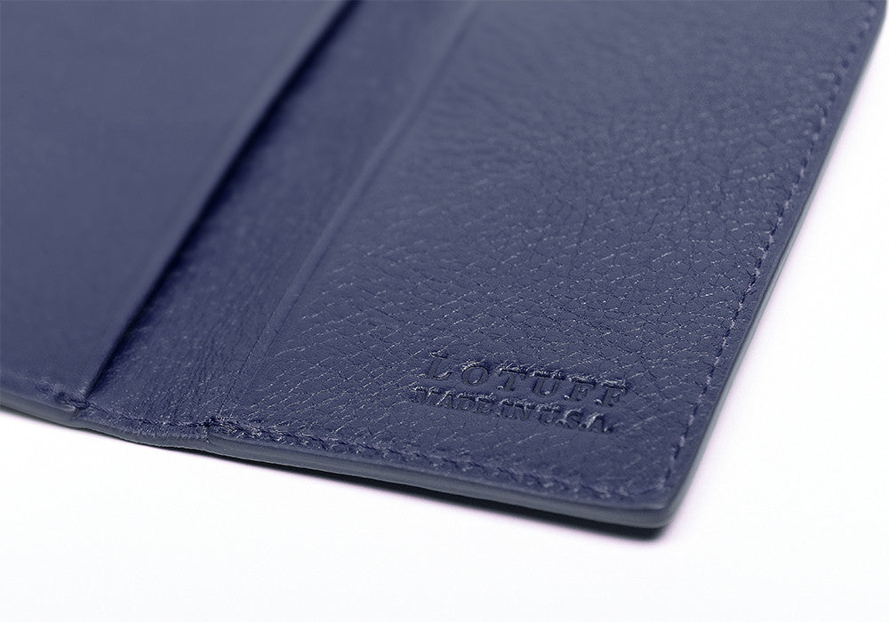 Leather Folding Card Wallet Indigo