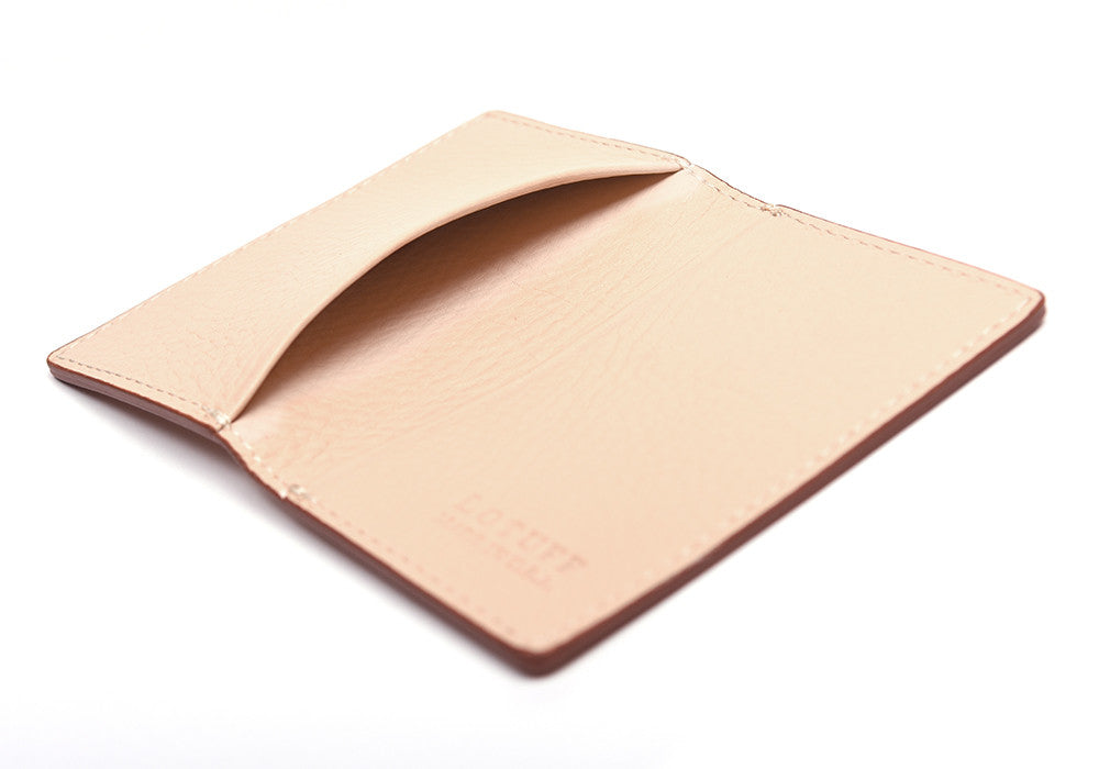 Leather Folding Card Wallet Natural