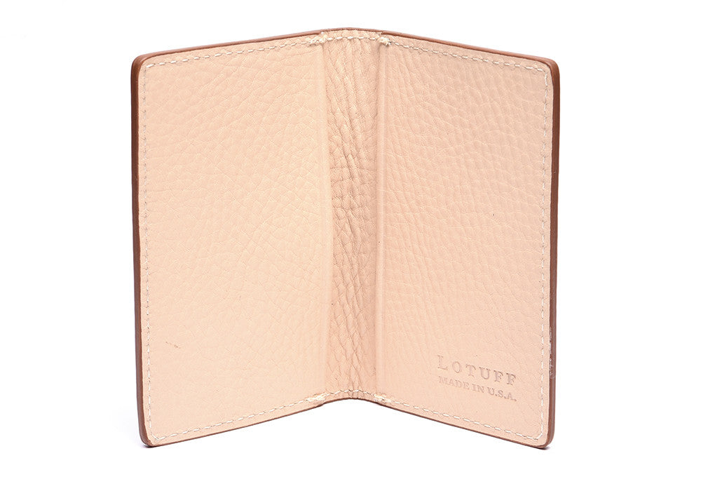 Leather Folding Card Wallet Natural
