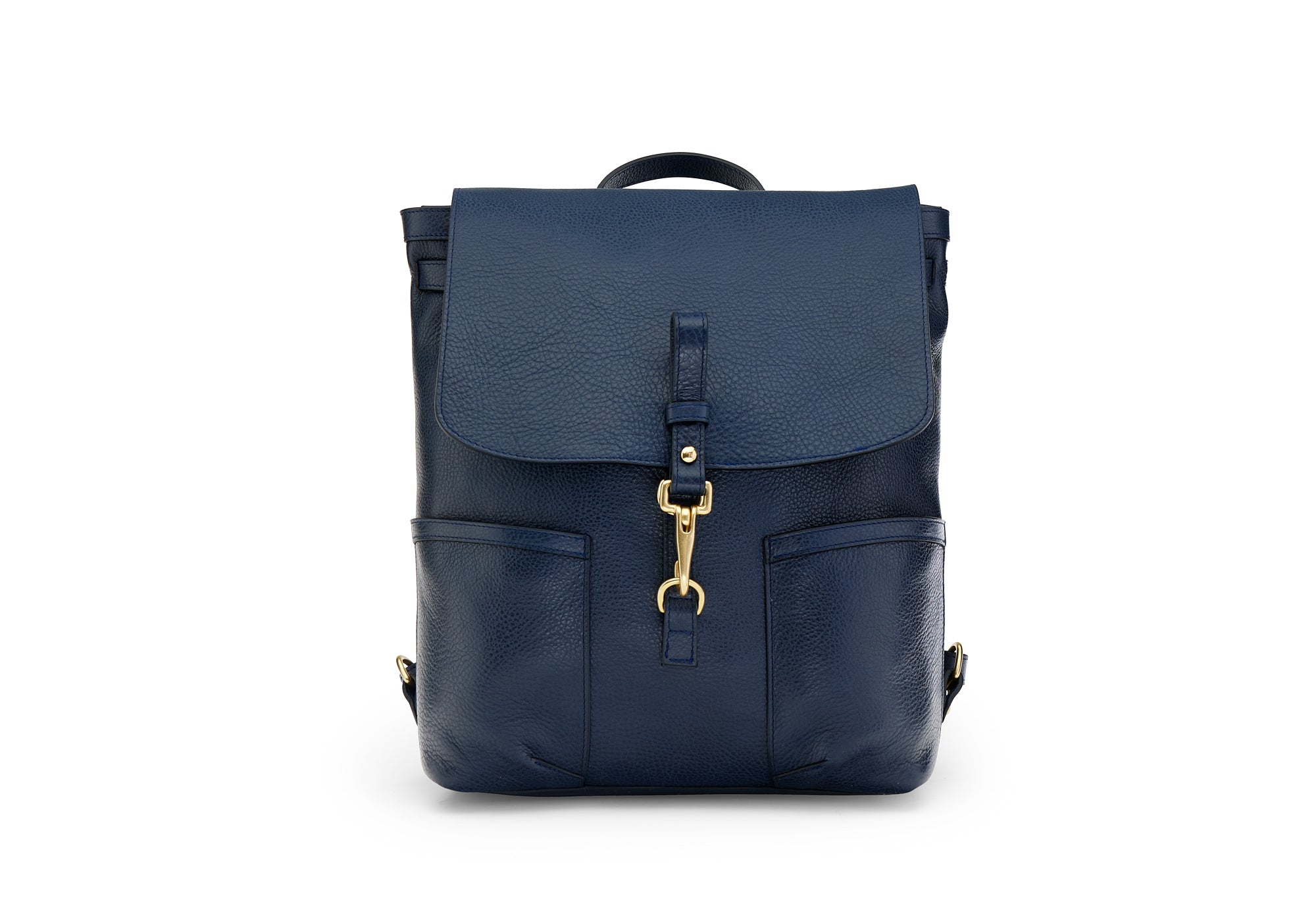 Full View of Leather No. 5 Knapsack Indigo