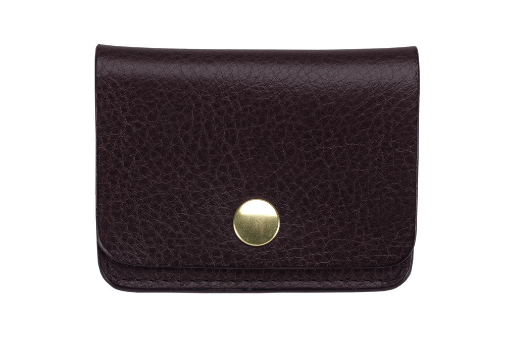 Front View of Leather Coin Wallet Cordovan