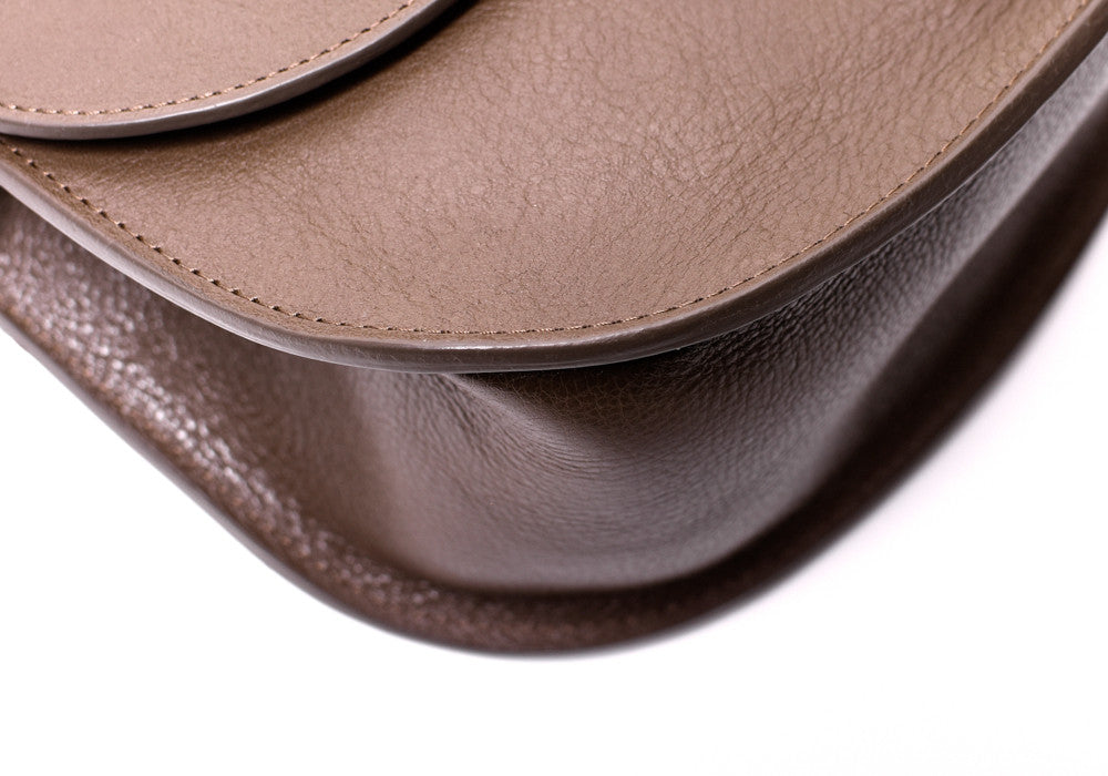 Bottom Angle View of Arc Shoulder Bag Clay-Natural