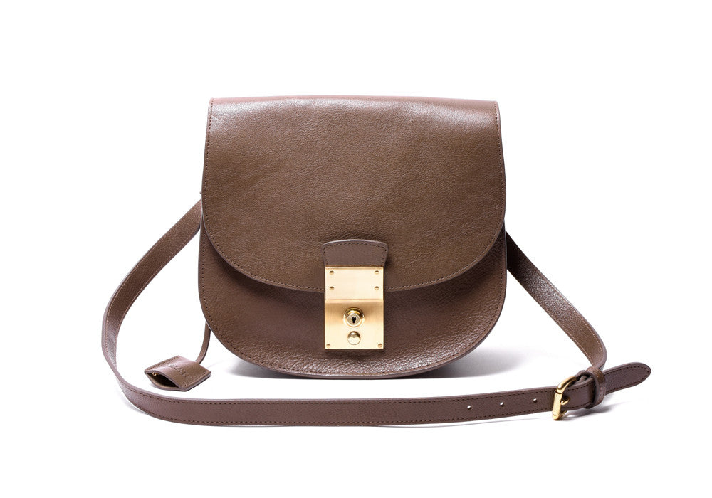 Front View of Arc Shoulder Bag Clay-Natural