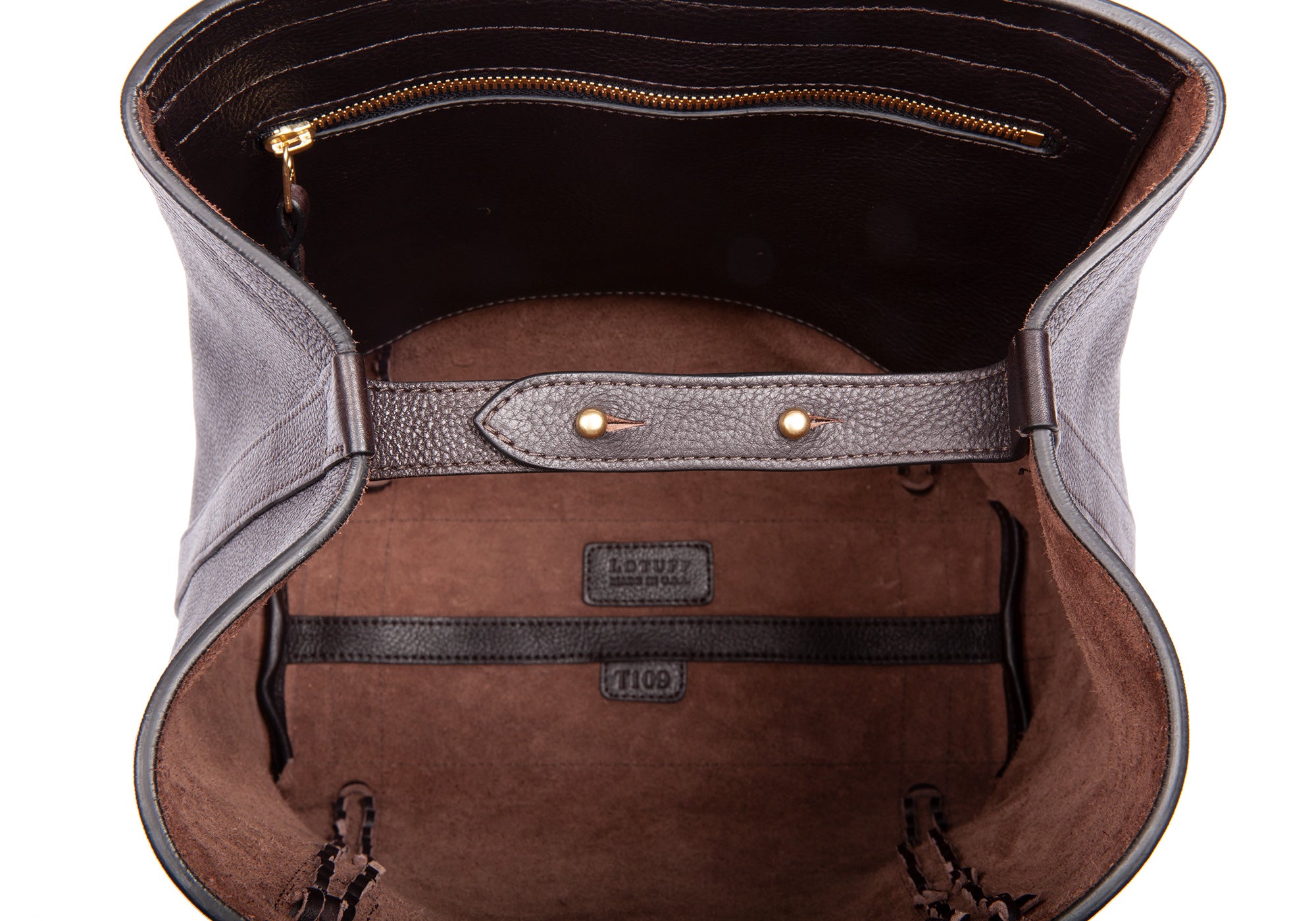 Braided Leather Angle Tote Chocolate