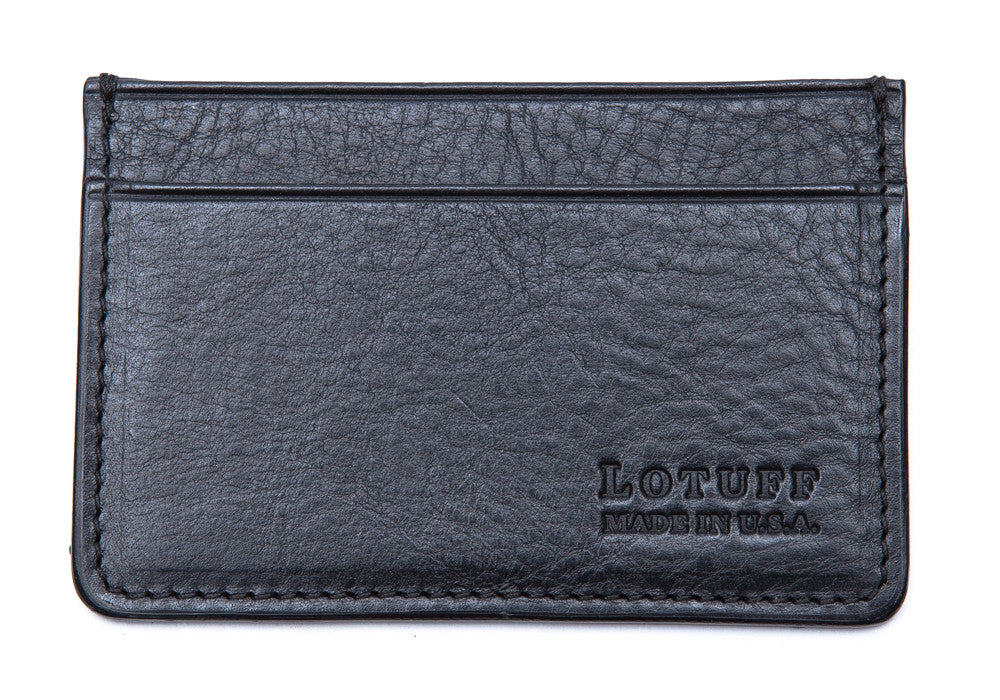 Front View of Leather Credit Card Wallet Navy