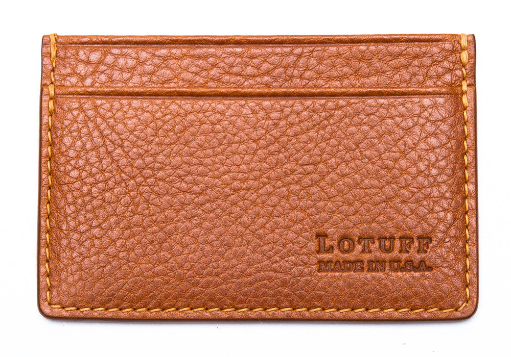 Front View of Leather Credit Card Wallet Tan