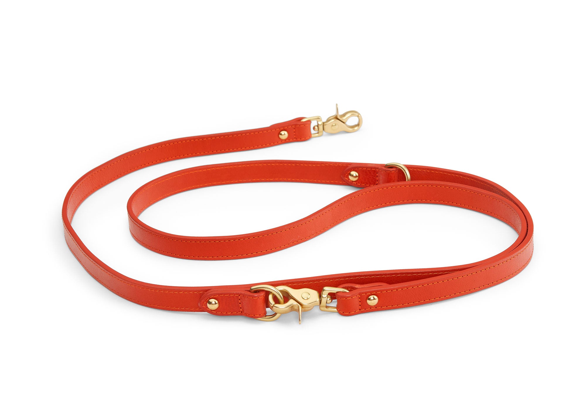 Leather Dog Leash Orange