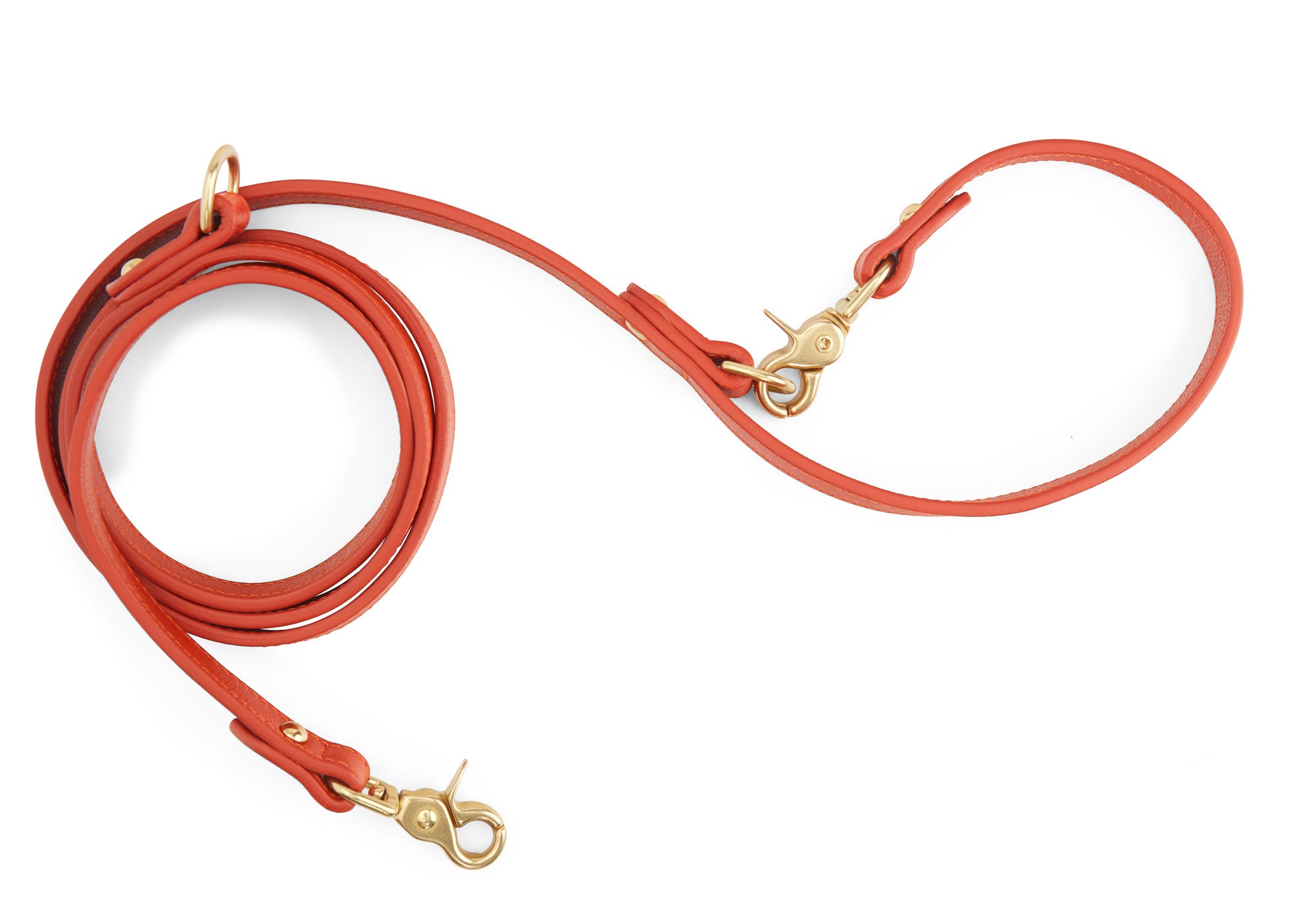 Leather Dog Leash Orange