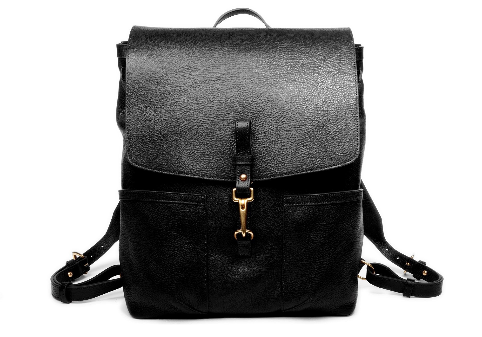 Leather Knapsack Black