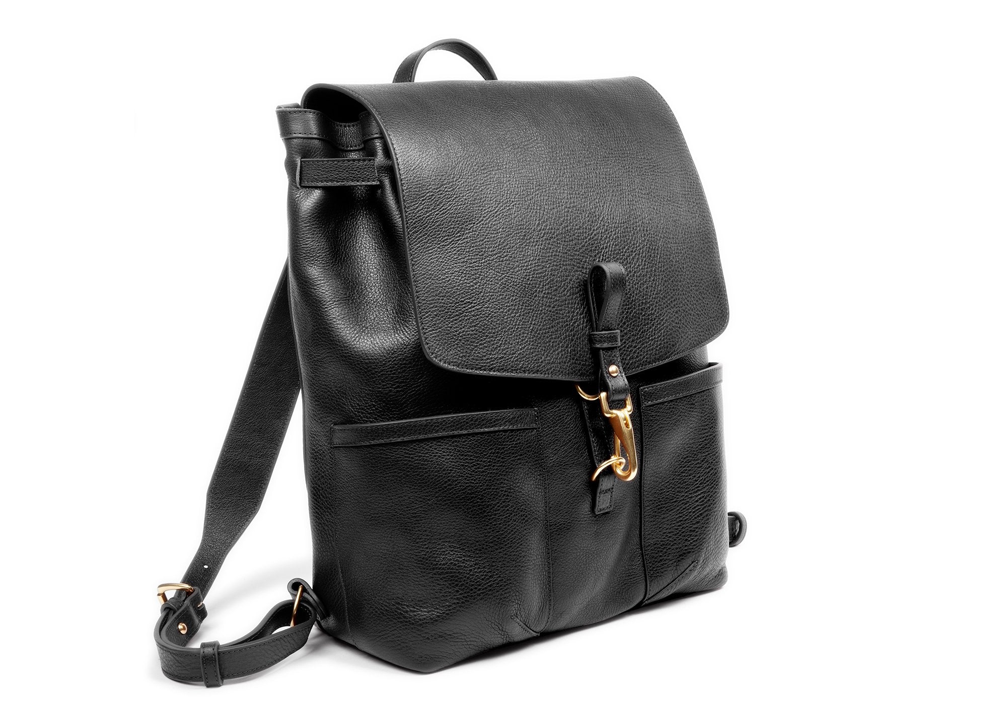 Leather Knapsack Black