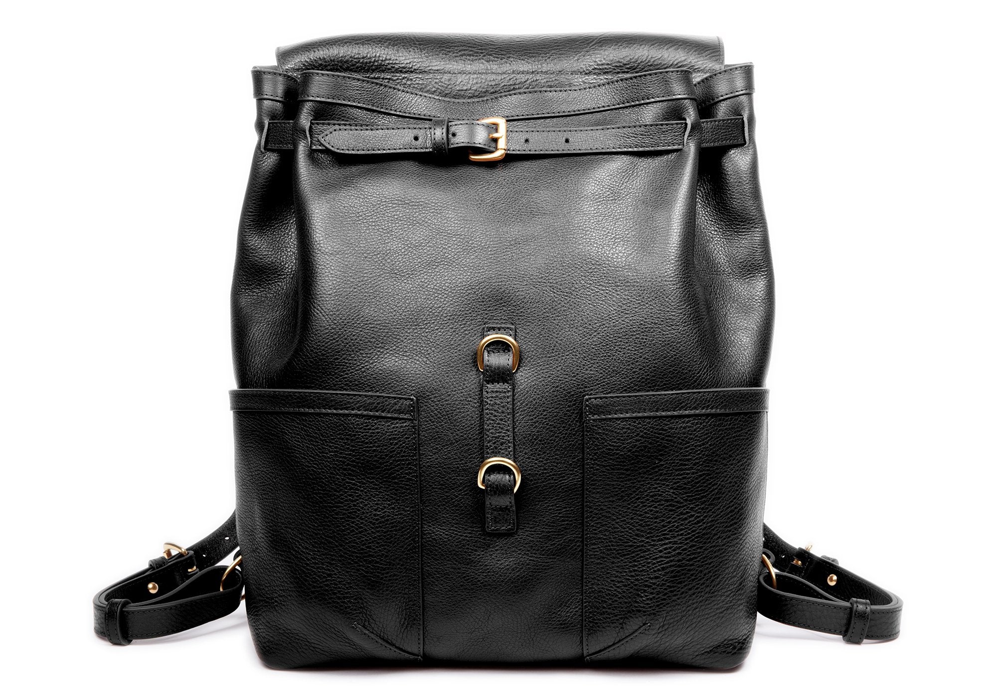 Leather Knapsack Black