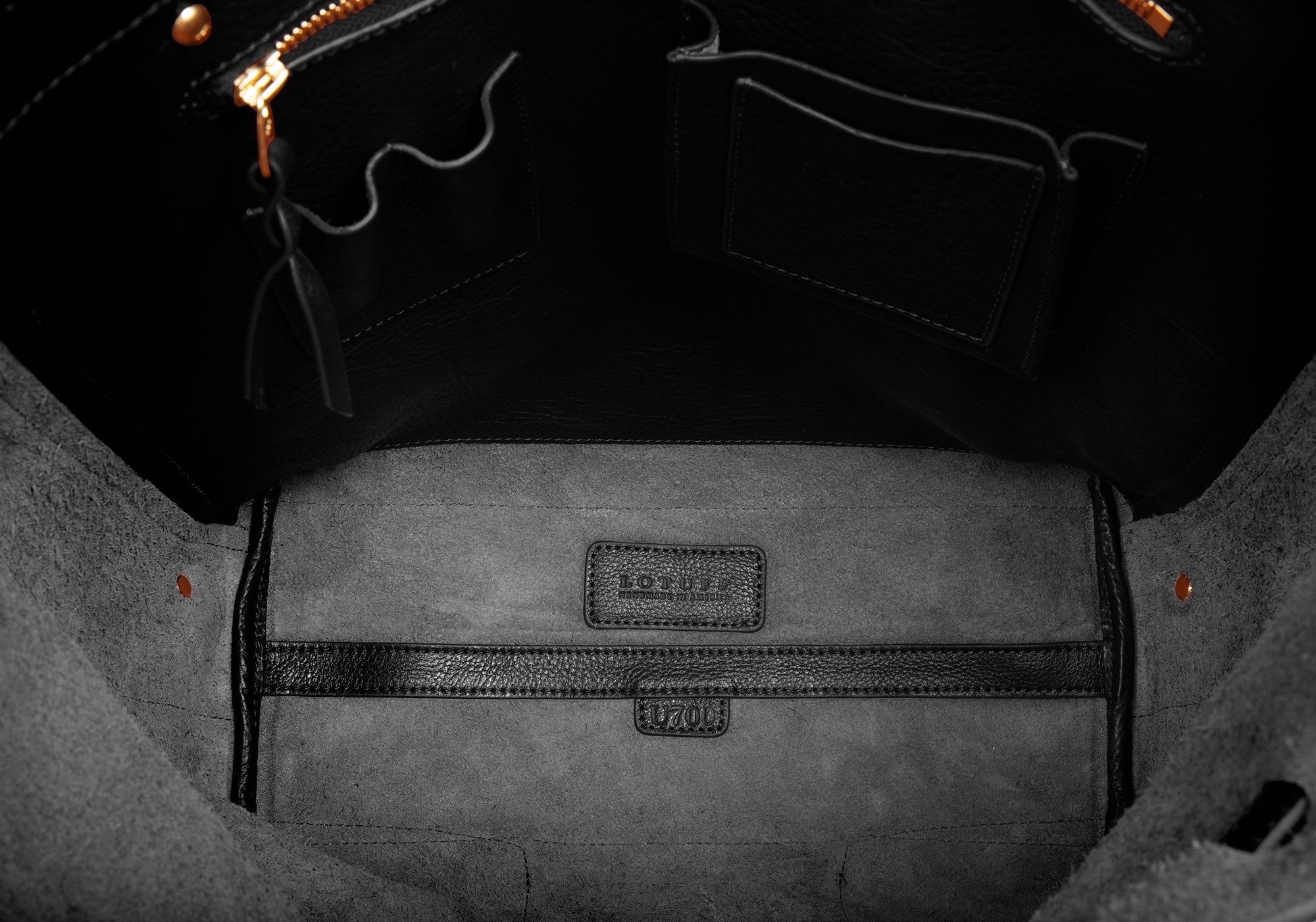 Leather Knapsack Black