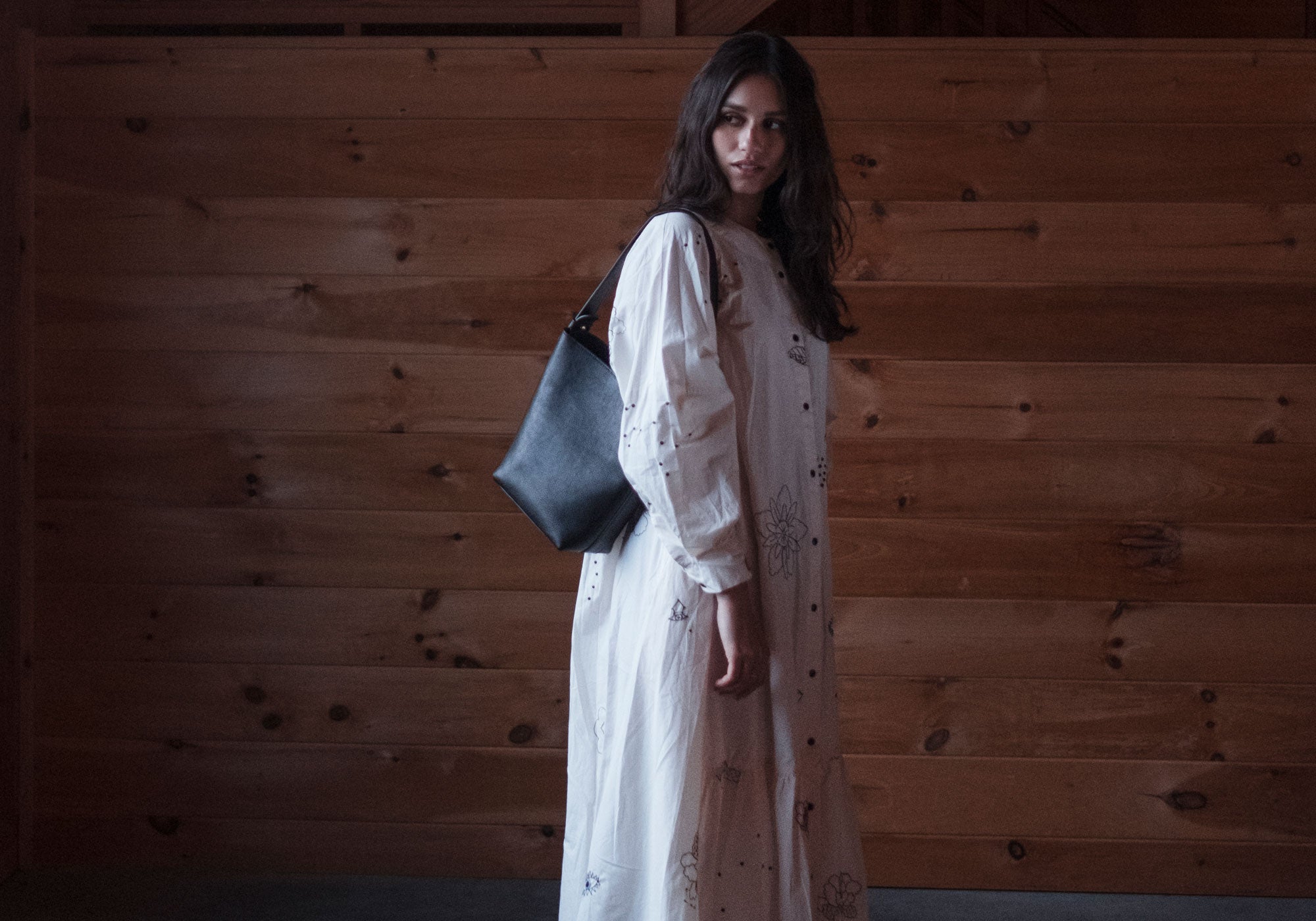 Mini Leather Bucket Shoulder Bag Lifestyle