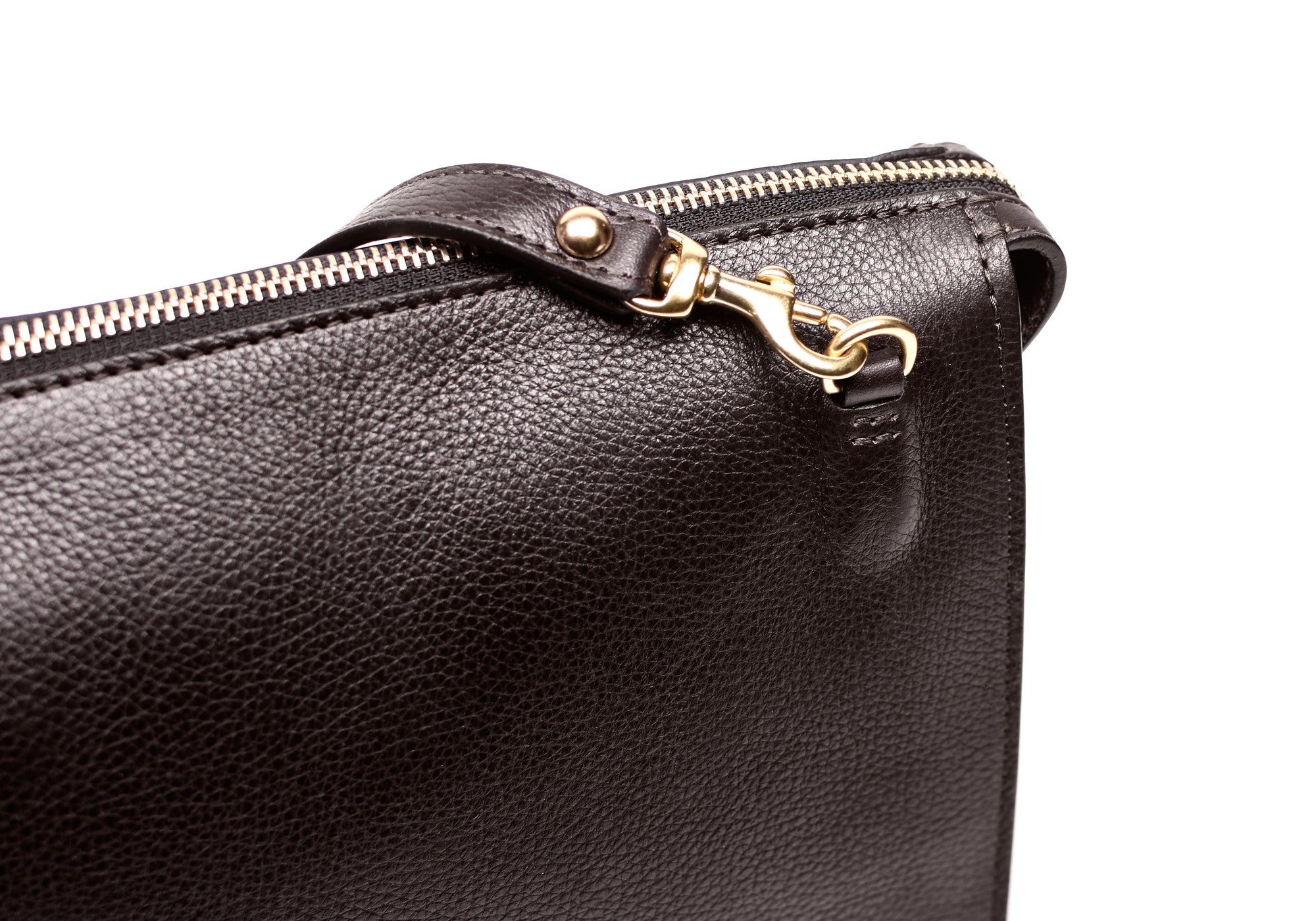 Side Leather View of The Tripp II Chocolate