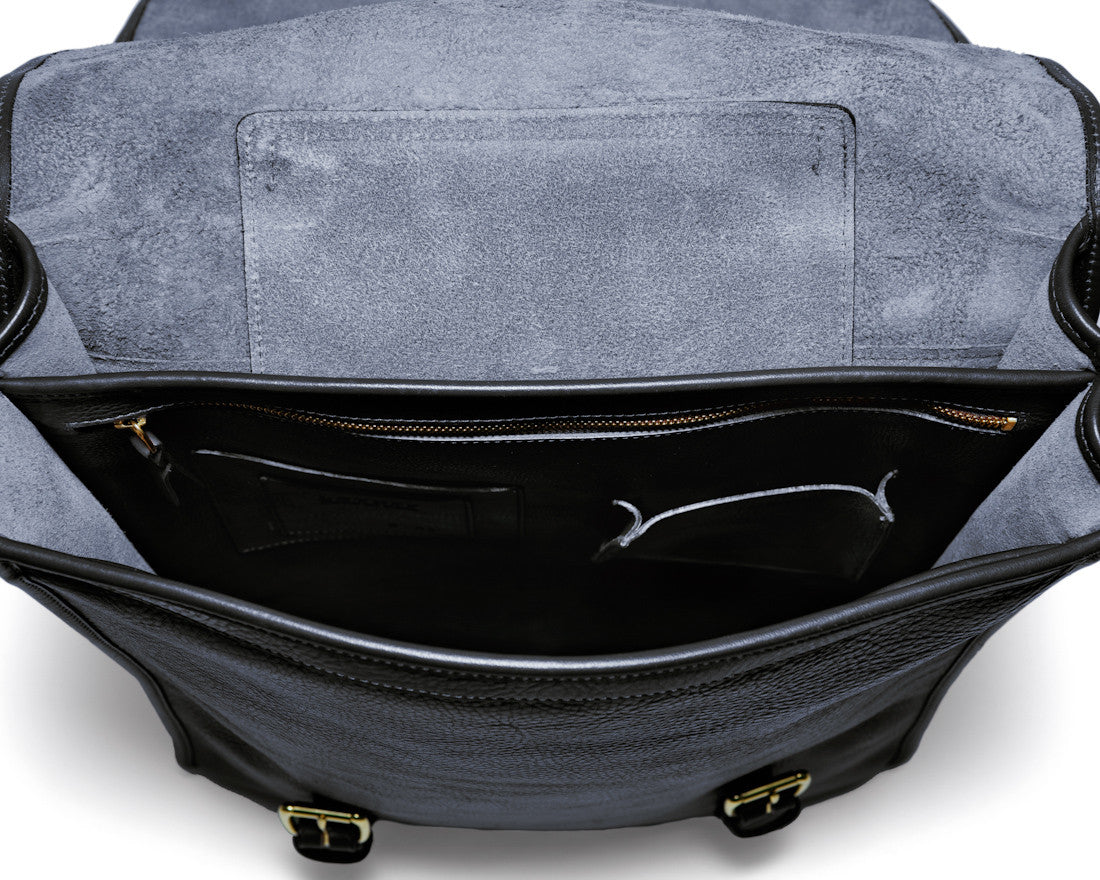 Inner Leather of Leather Backpack Black