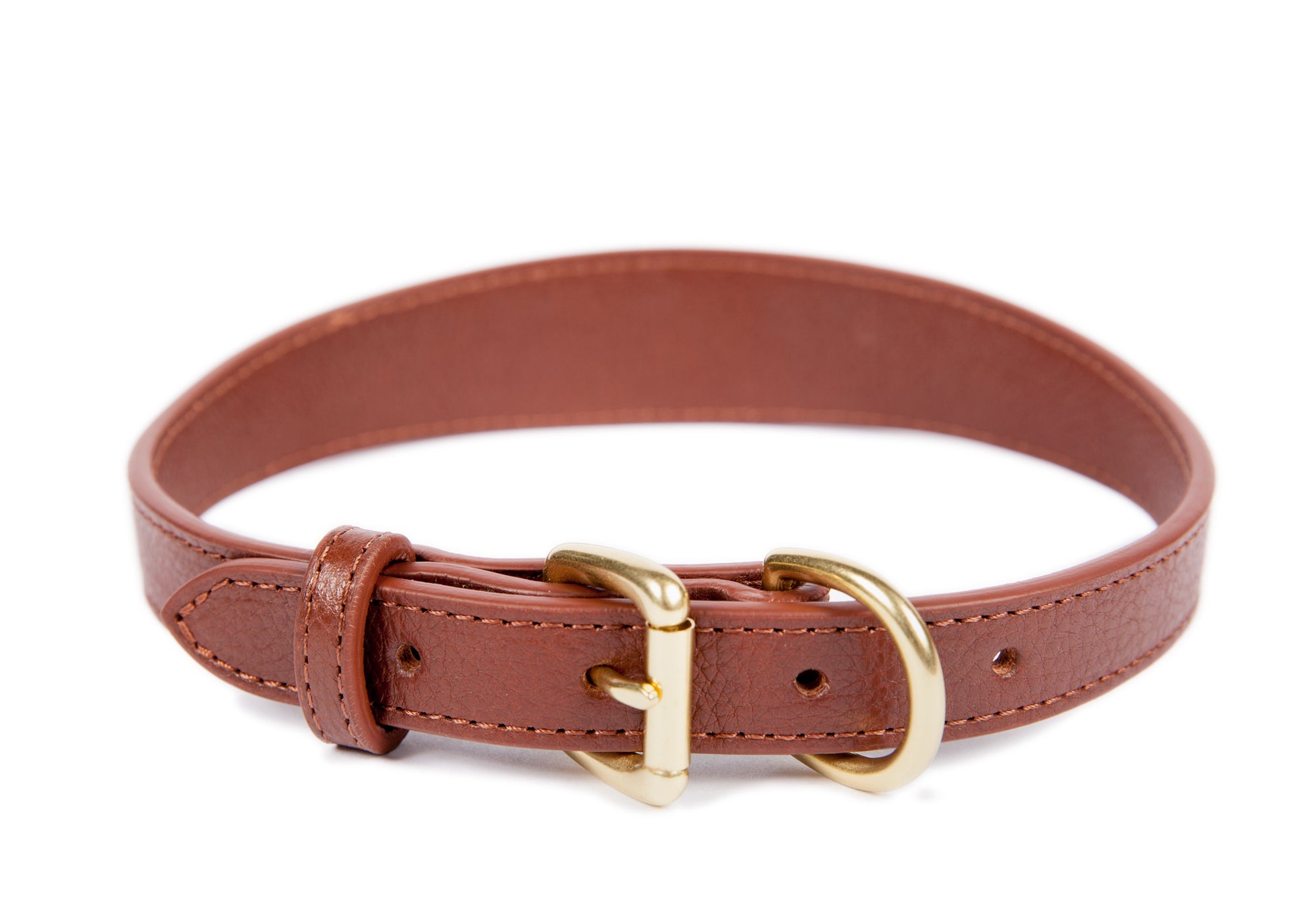 Small Leather Dog Collar Chestnut