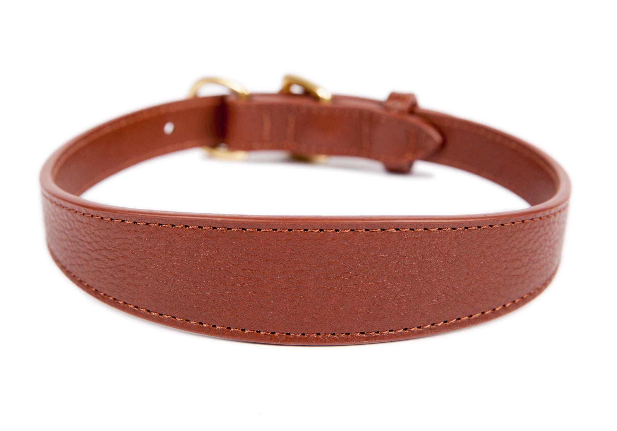 Small Leather Dog Collar Chestnut