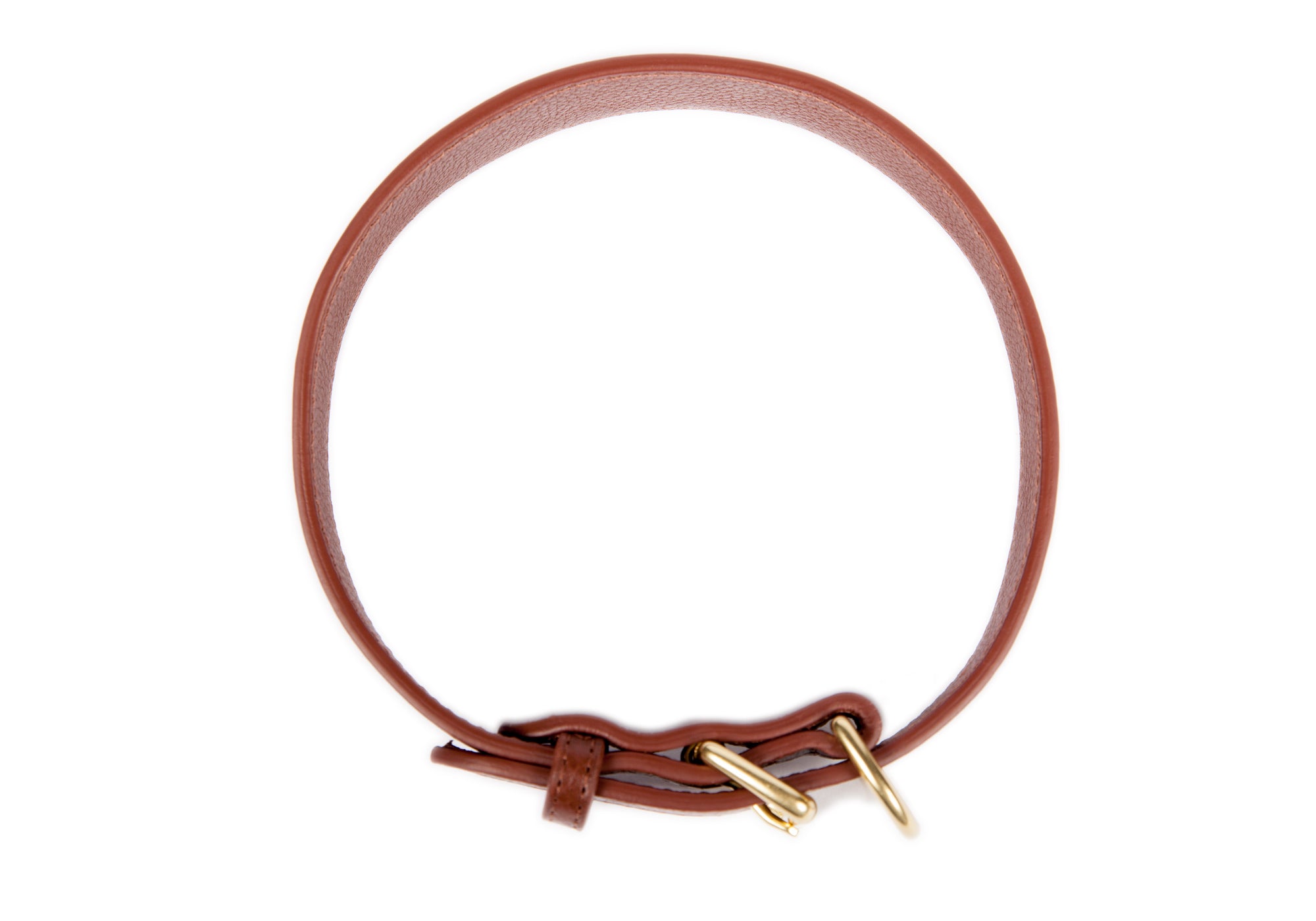 Small Leather Dog Collar Chestnut