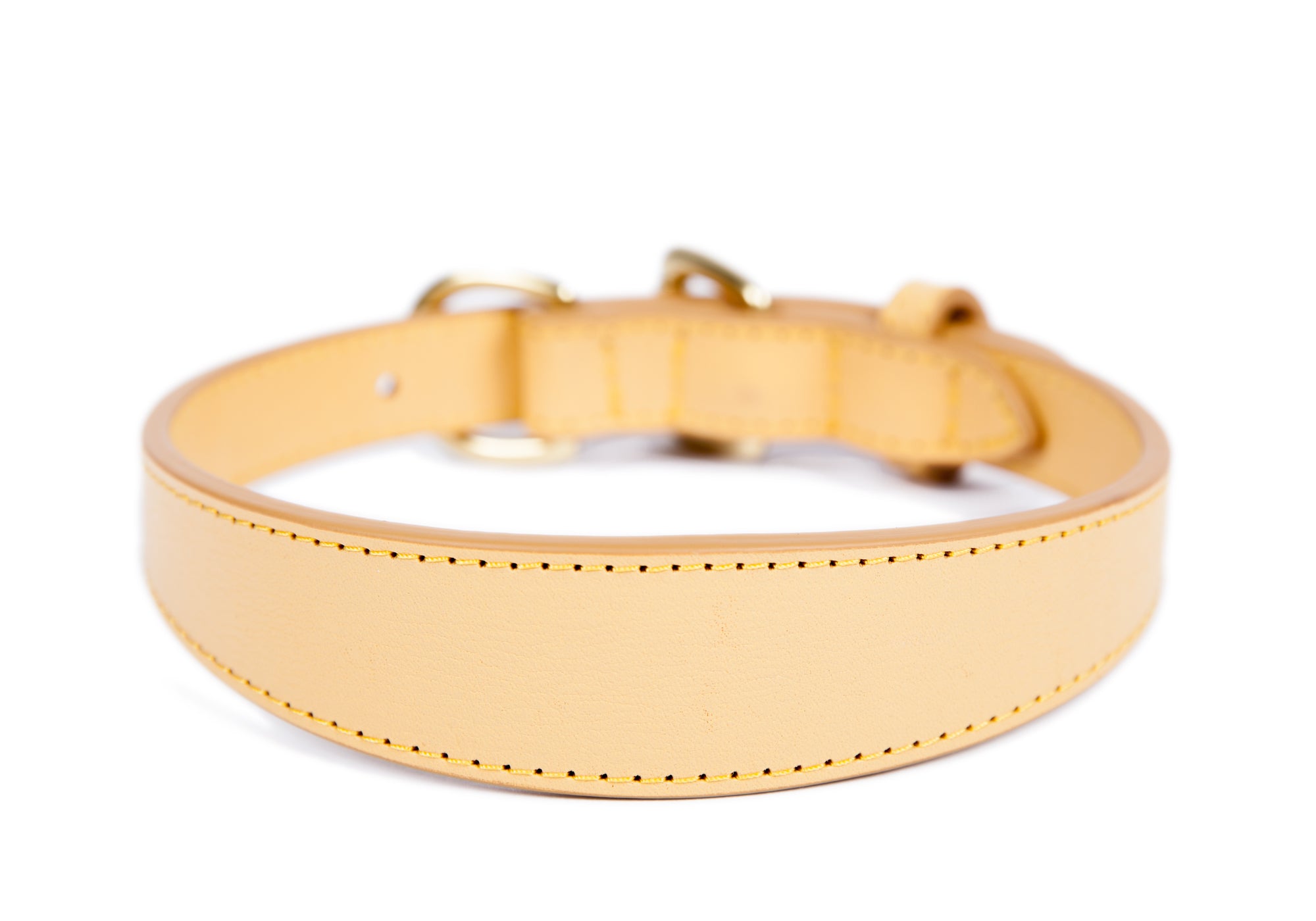 Medium Leather Dog Collar Ochre