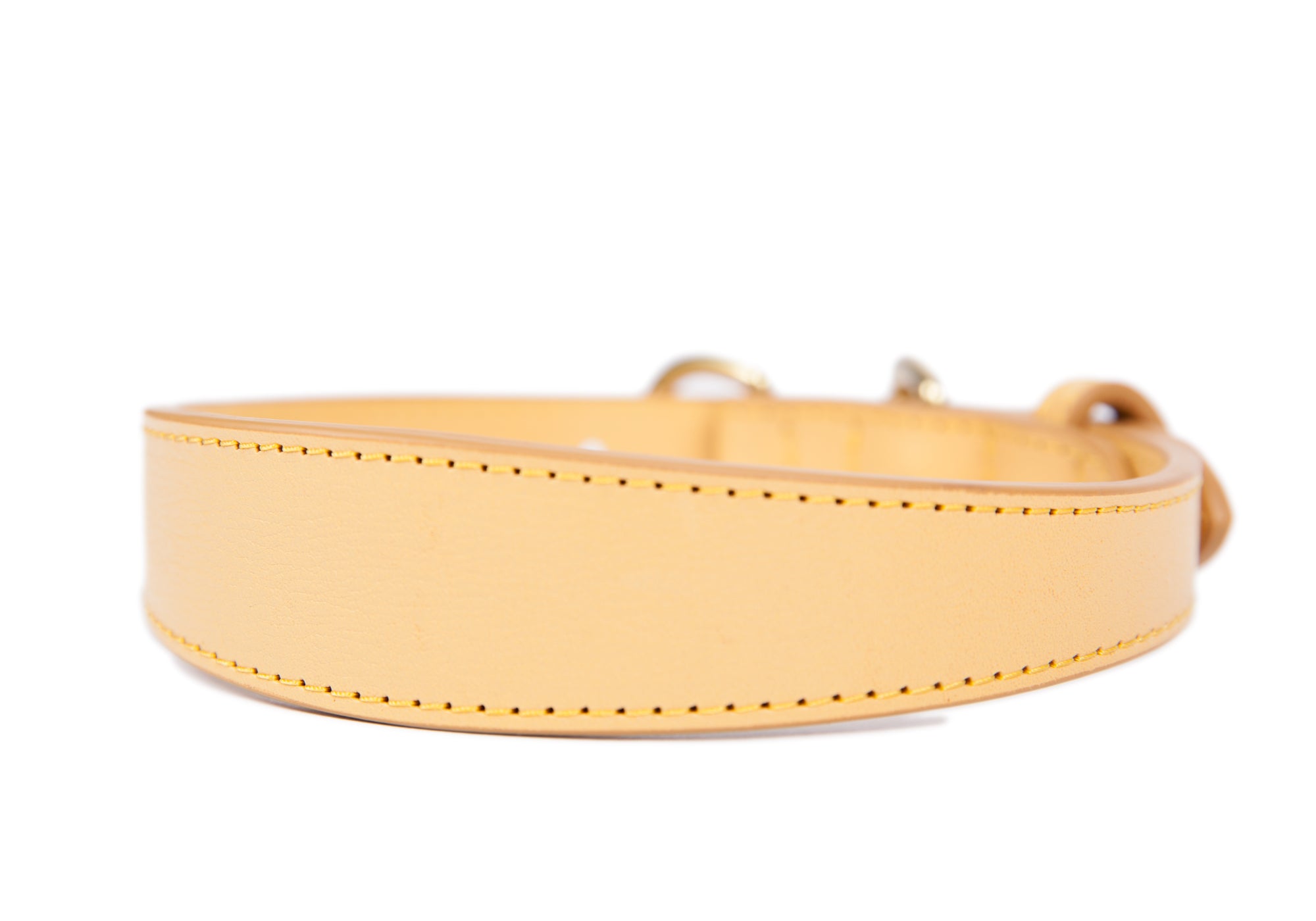Medium Leather Dog Collar Ochre