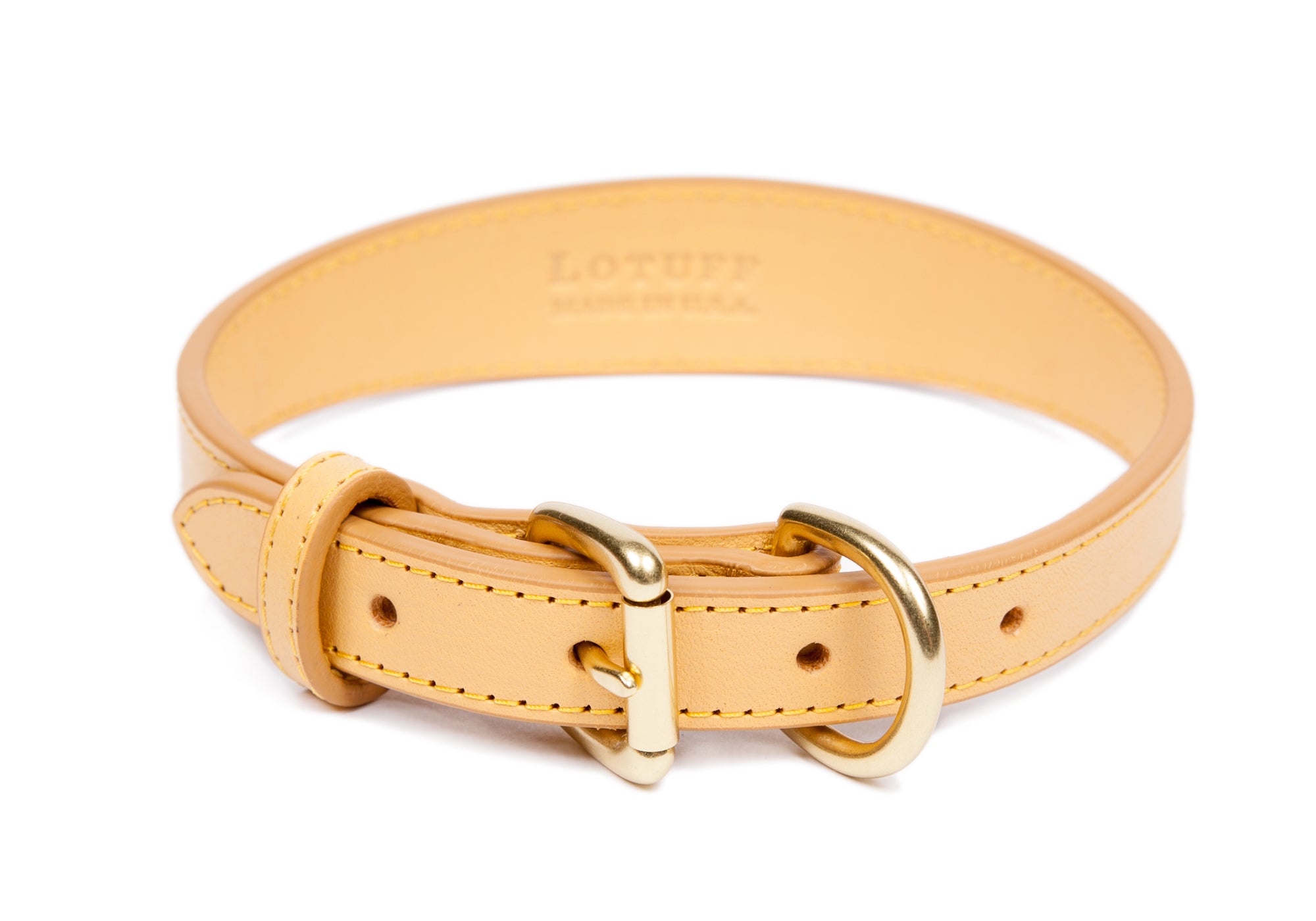 Large Leather Dog Collar Ochre