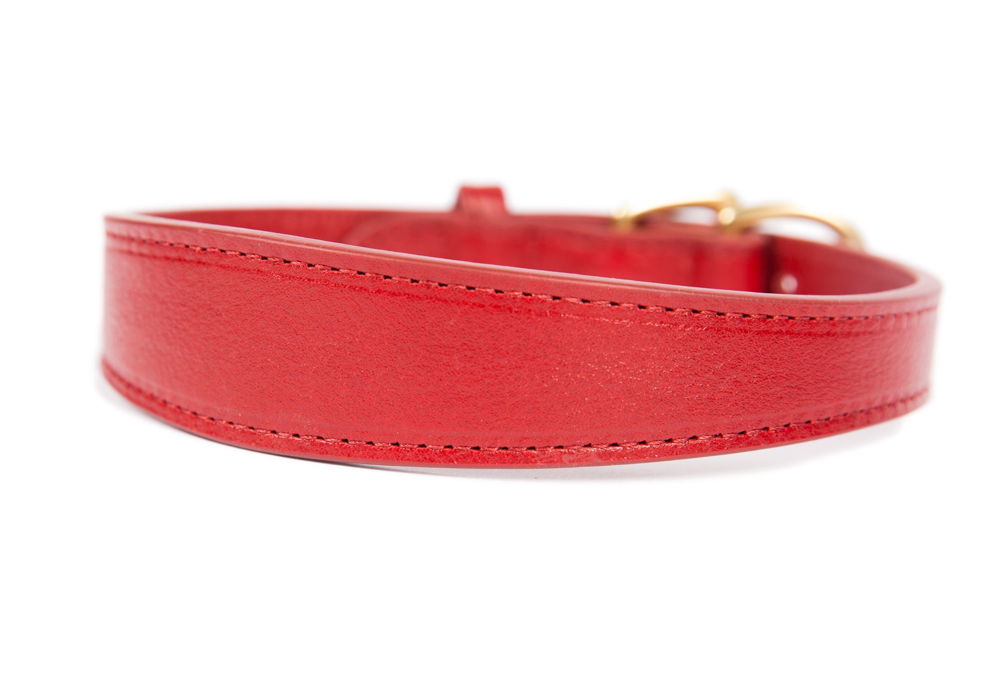 Medium Leather Dog Collar Red