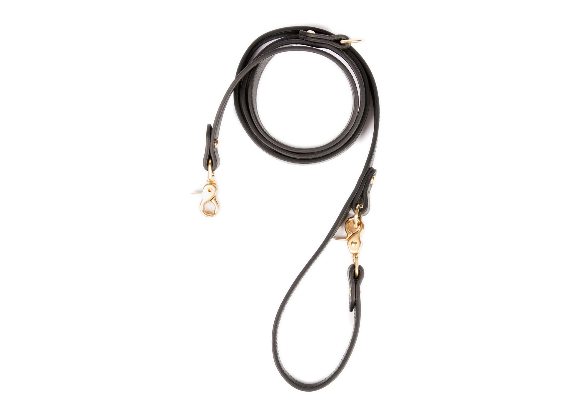 Leather Dog Leash Green