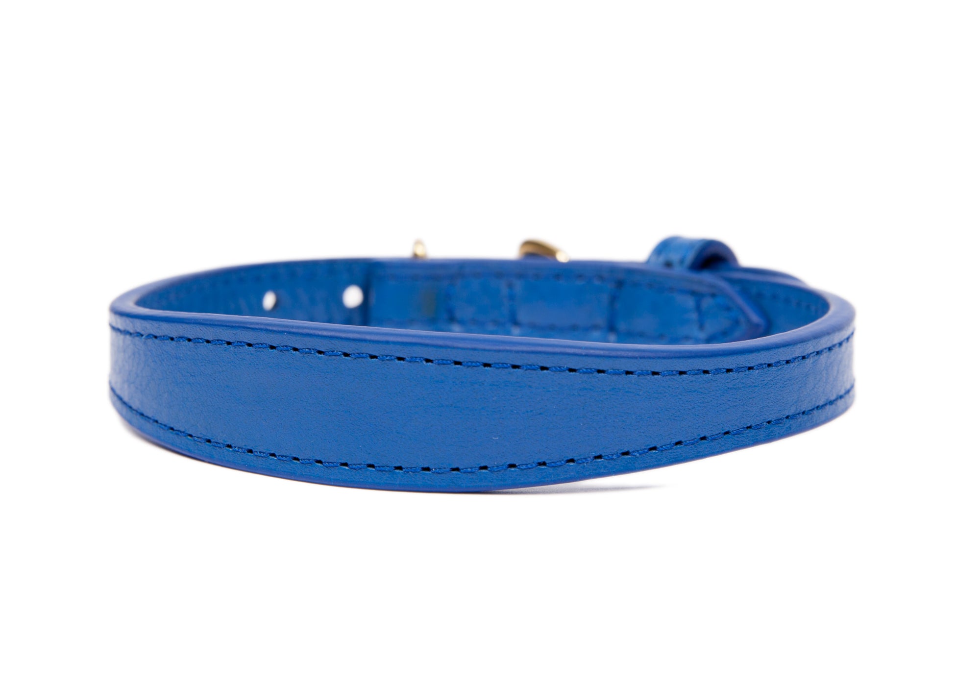 Mini Leather Dog Collar Electric Blue
