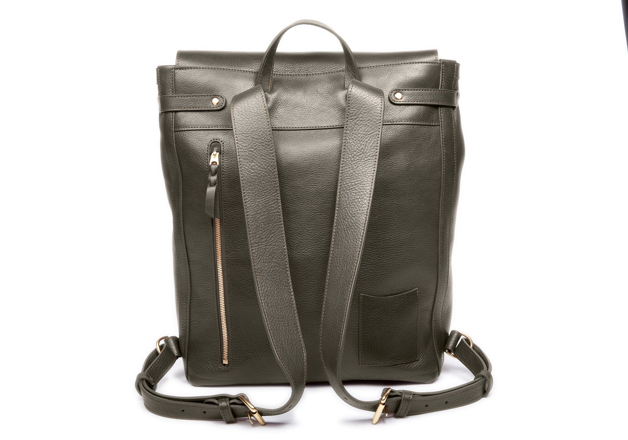 Leather Knapsack Olive