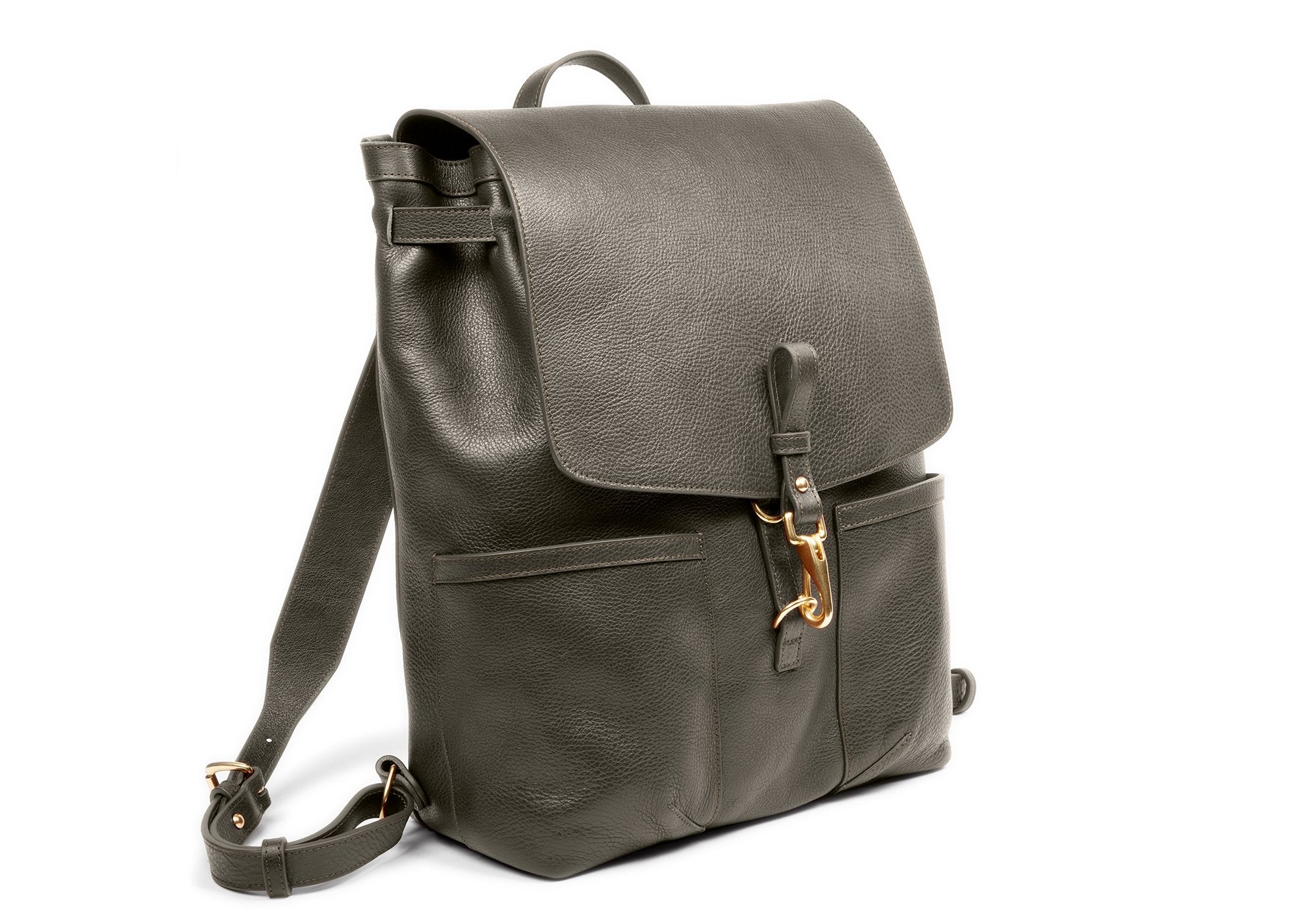 Leather Knapsack Olive