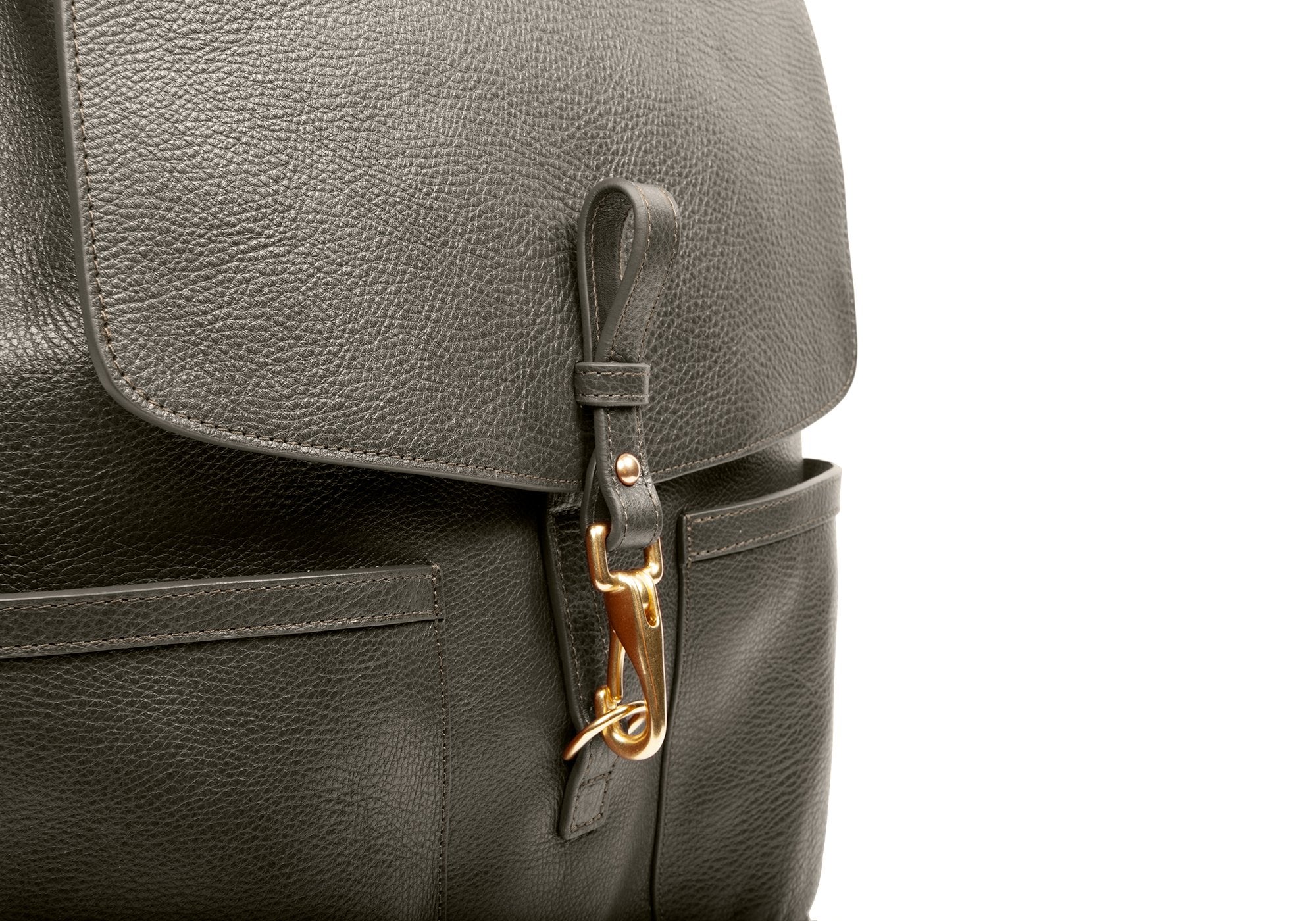 Leather Knapsack Olive