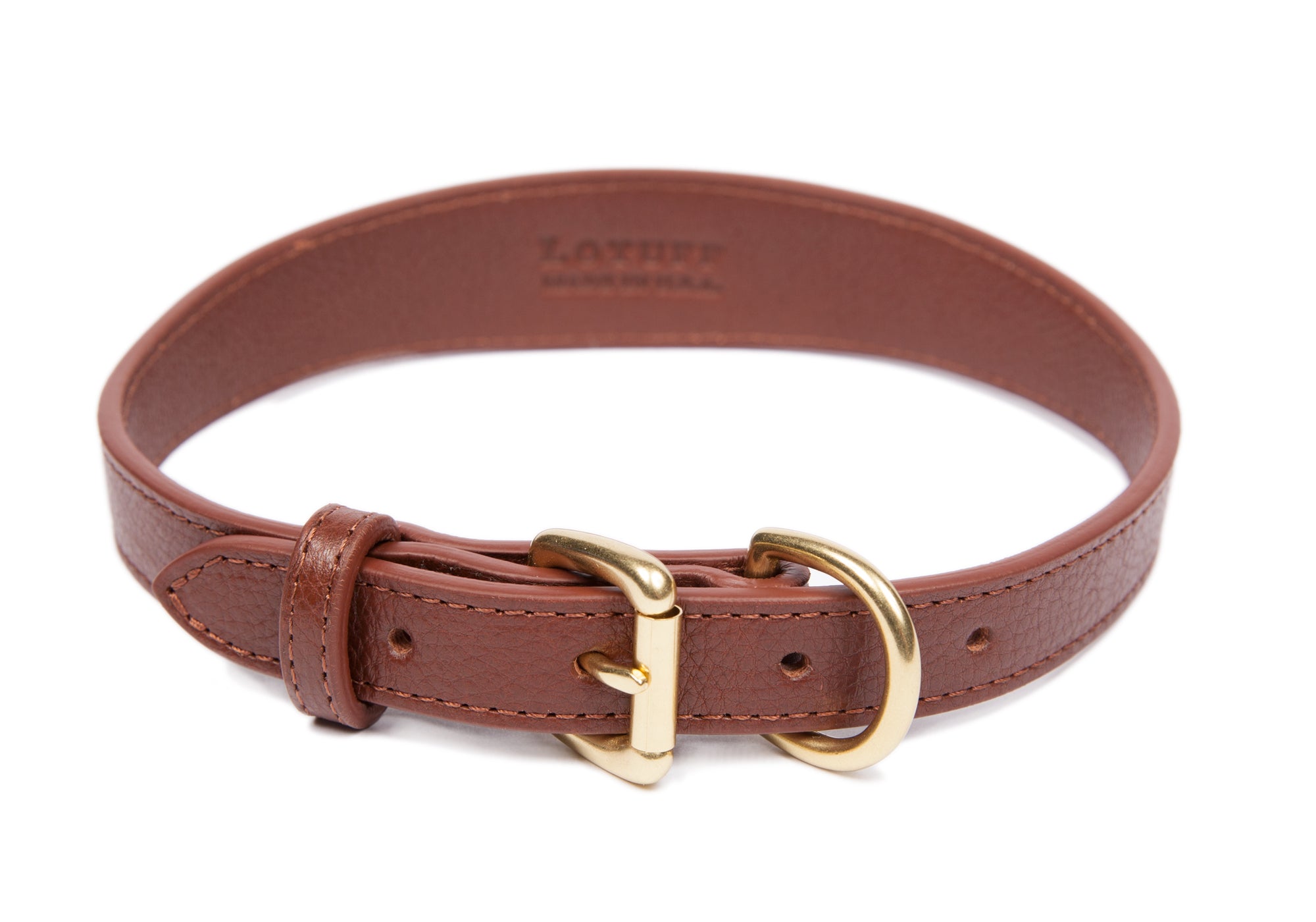 Medium Leather Dog Collar Chestnut