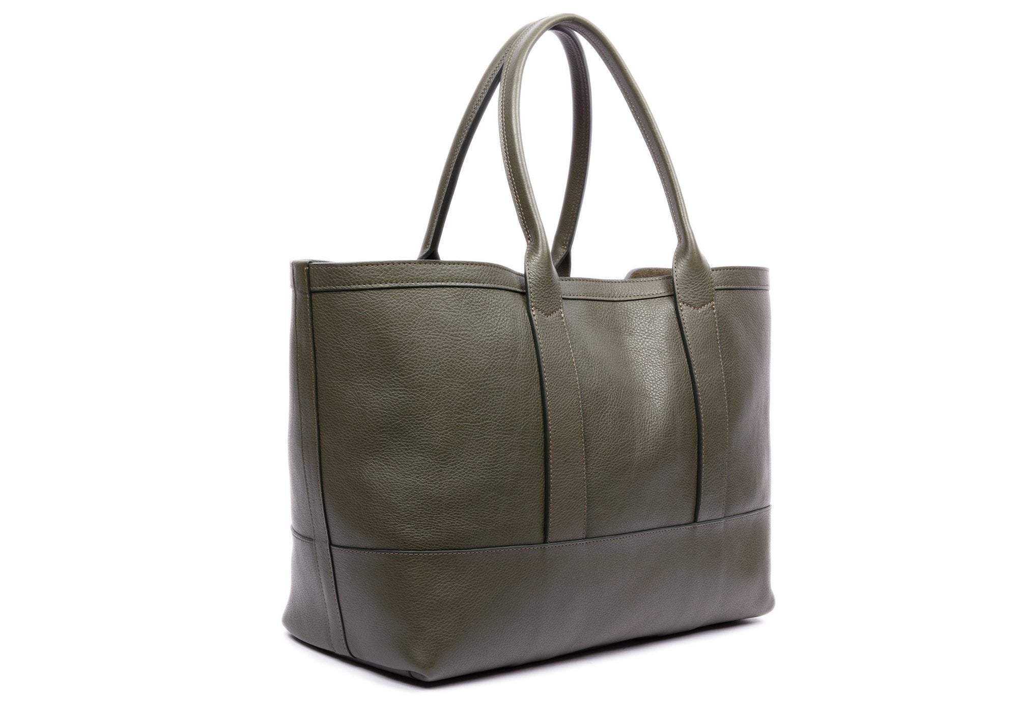 Medium Leather Tote Olive