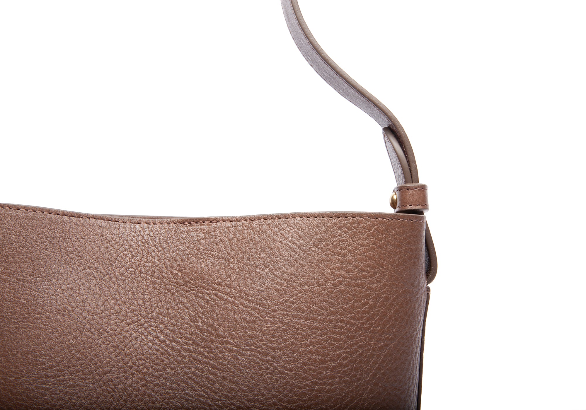 Mini Leather Bucket Shoulder Bag Clay