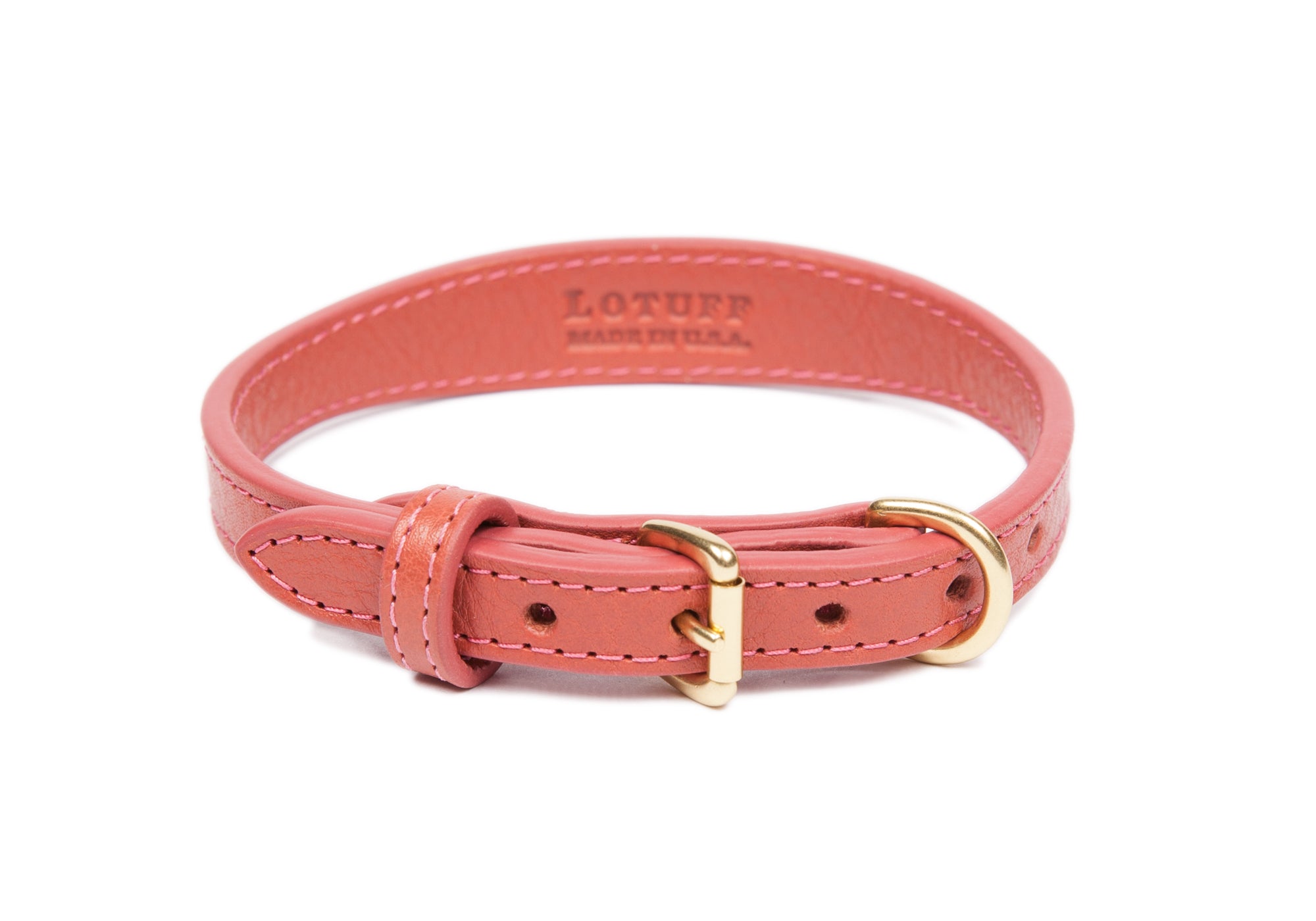Mini Leather Dog Collar Rosewood