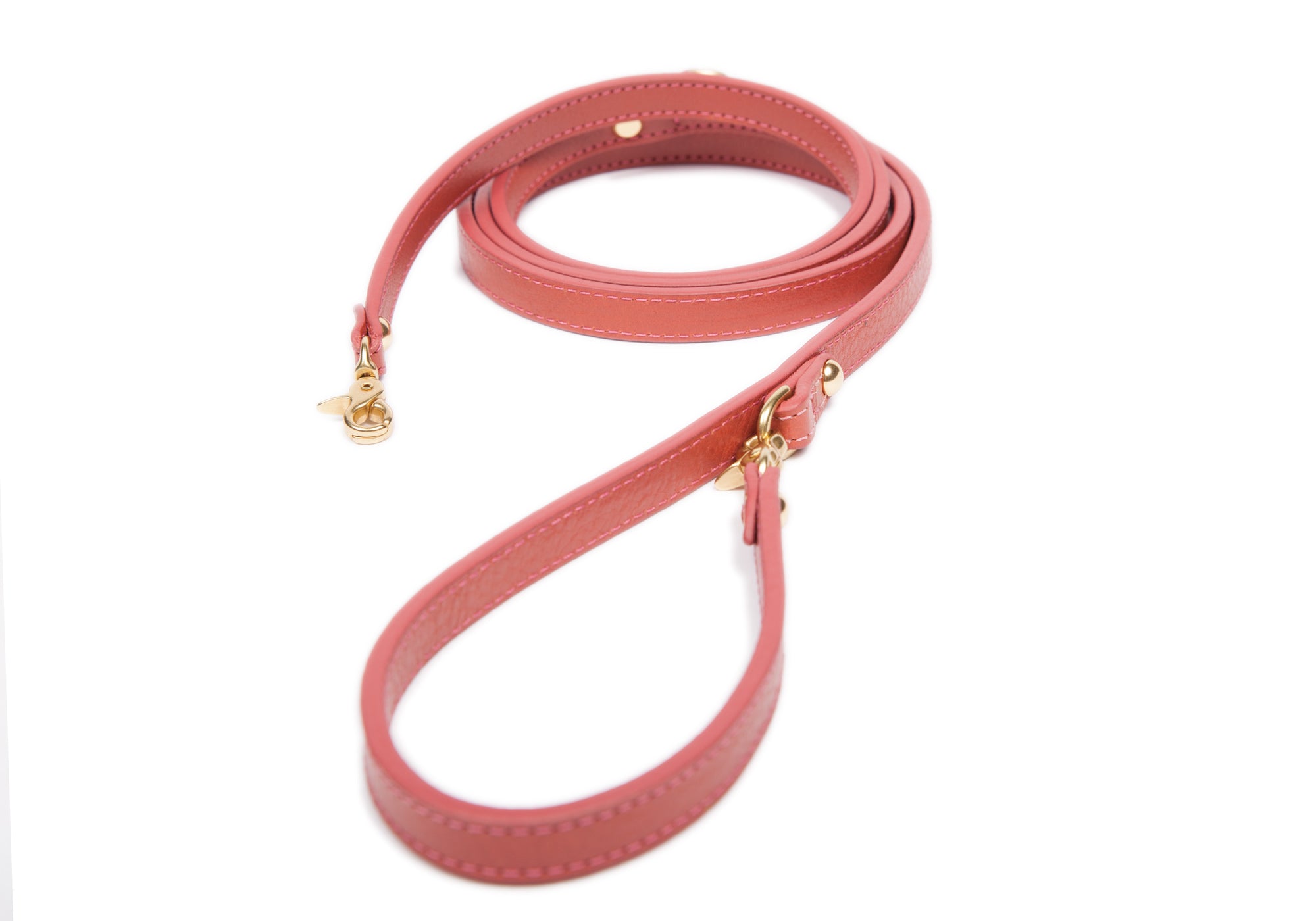 Mini Leather Dog Leash Rosewood