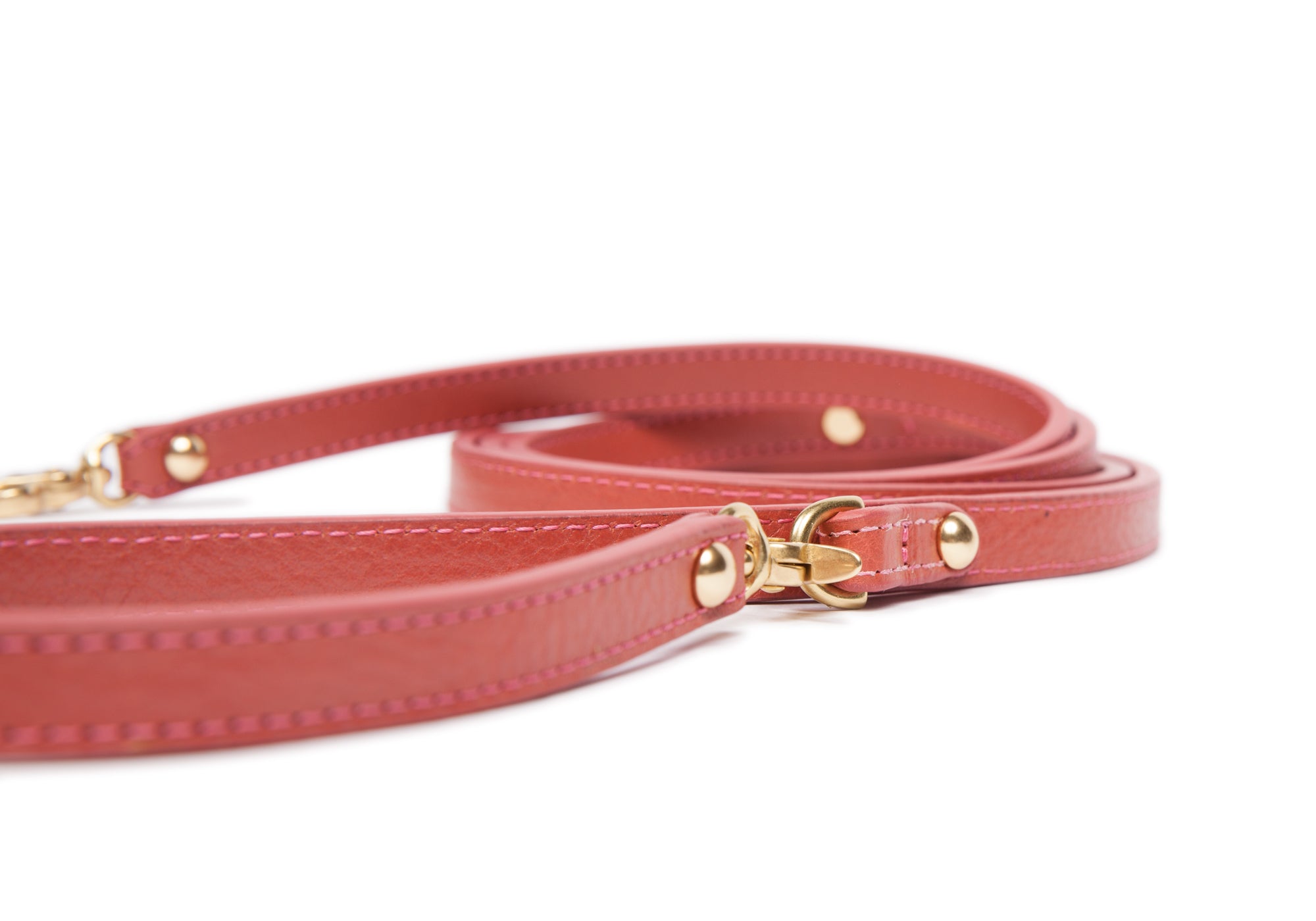 Mini Leather Dog Leash Rosewood