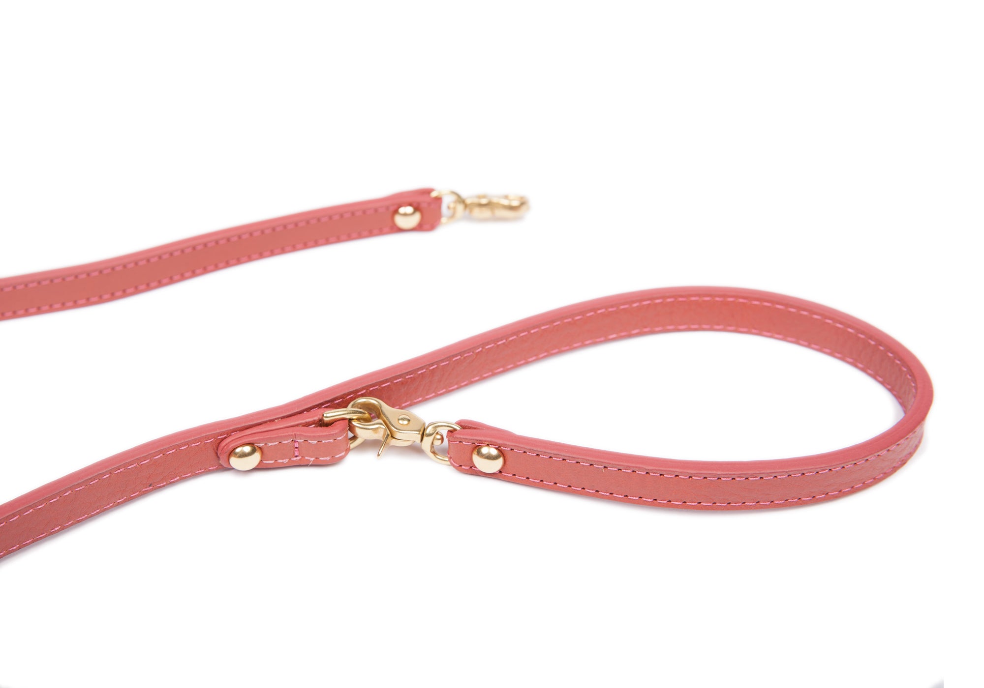 Mini Leather Dog Leash Rosewood