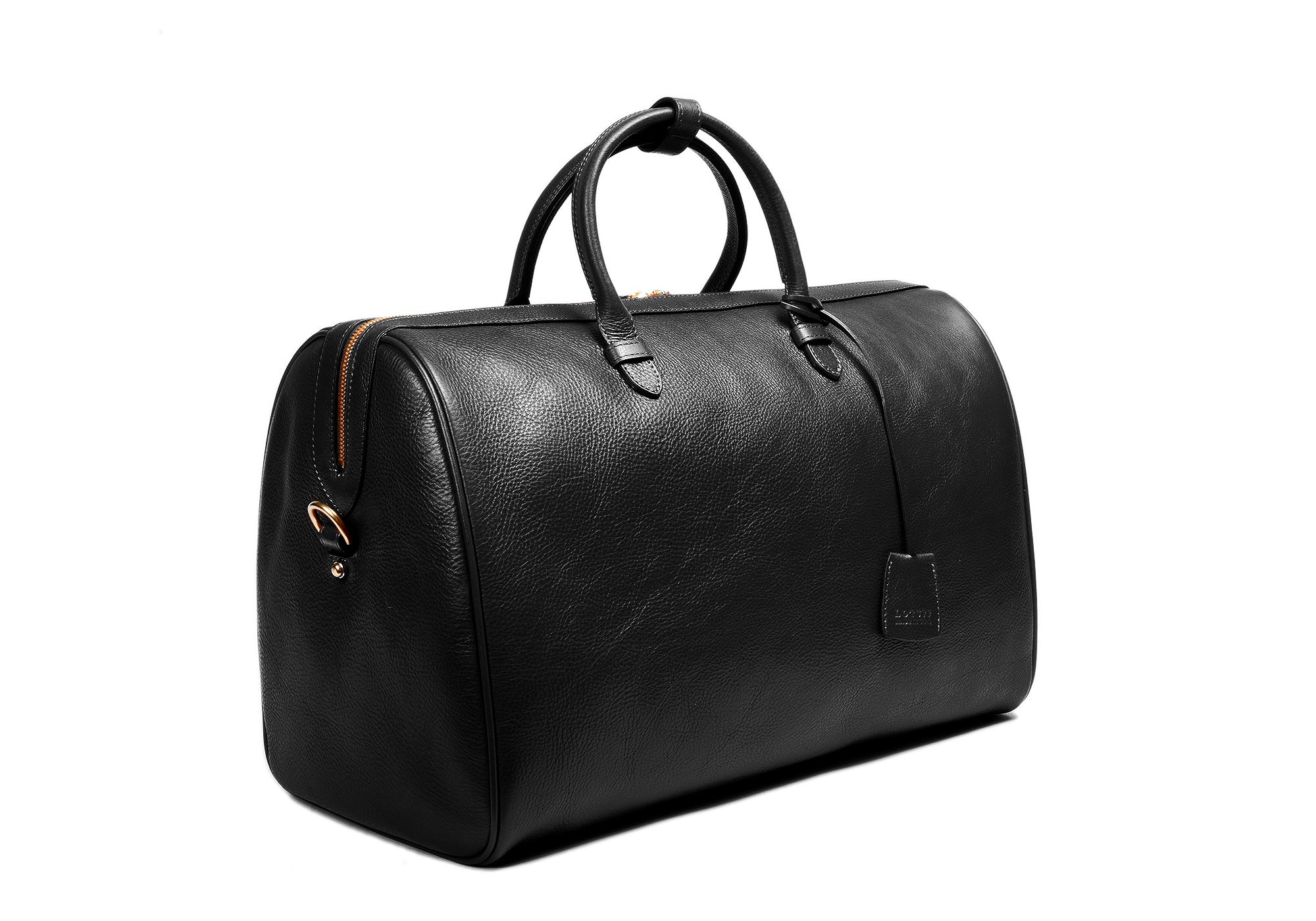 Front Leather View of No. 10 Weekender Bag Black