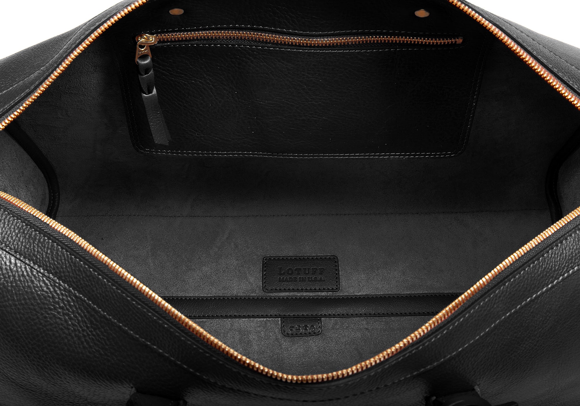 Inner Leather View of No. 10 Weekender Bag Black