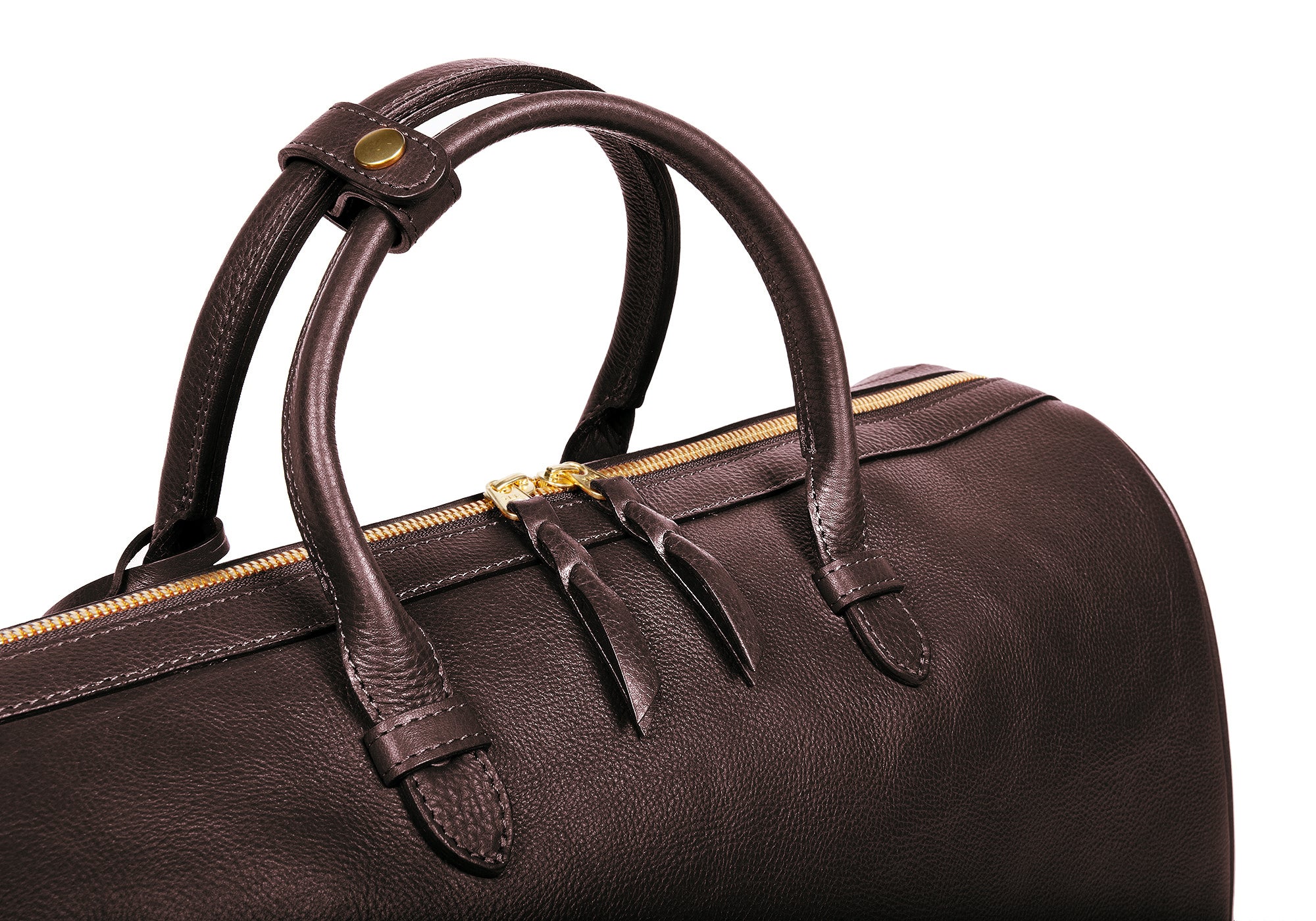 Top Leather Handle of No. 10 Weekender Bag Chocolate