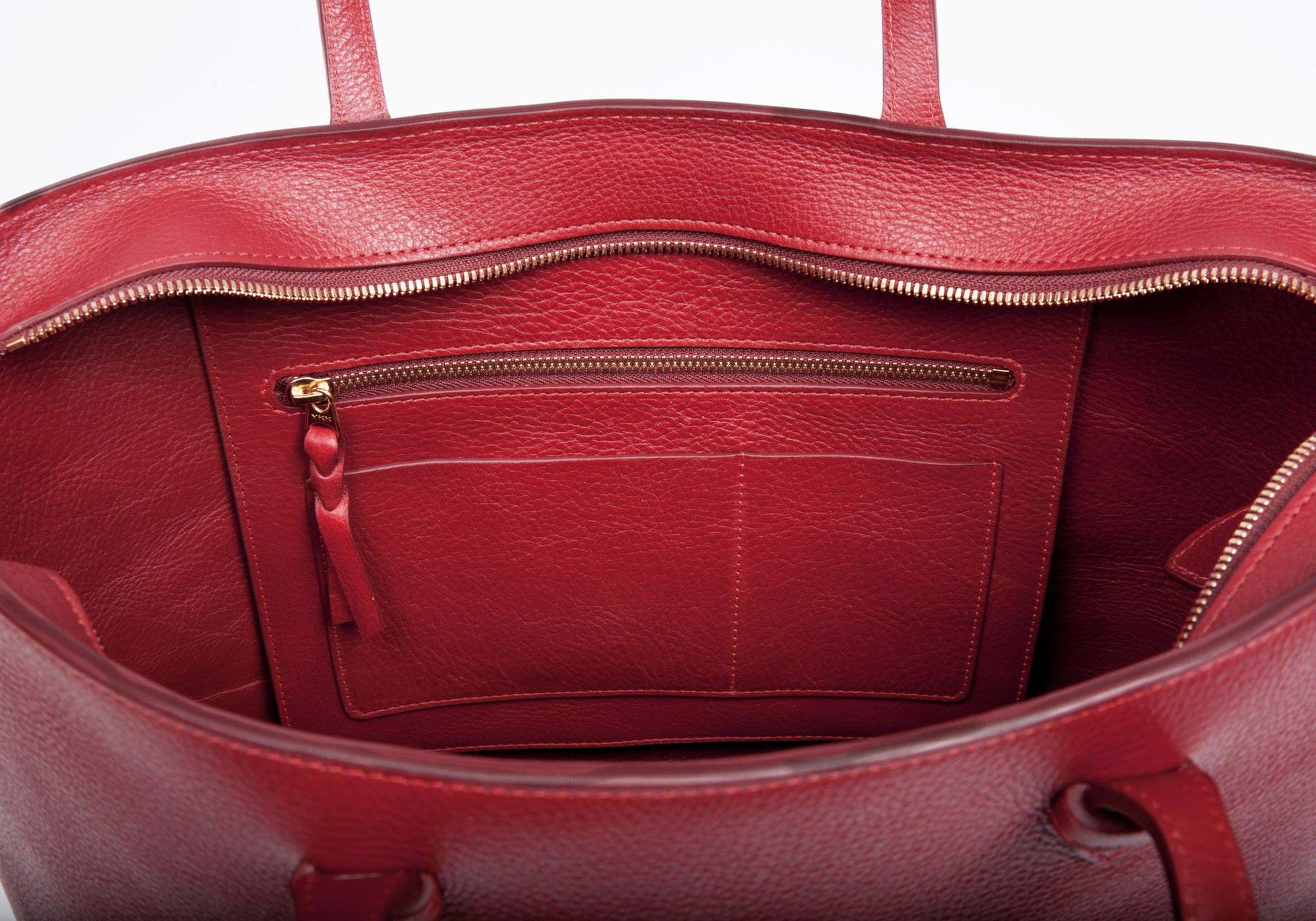 No. 12 Leather Tote Red